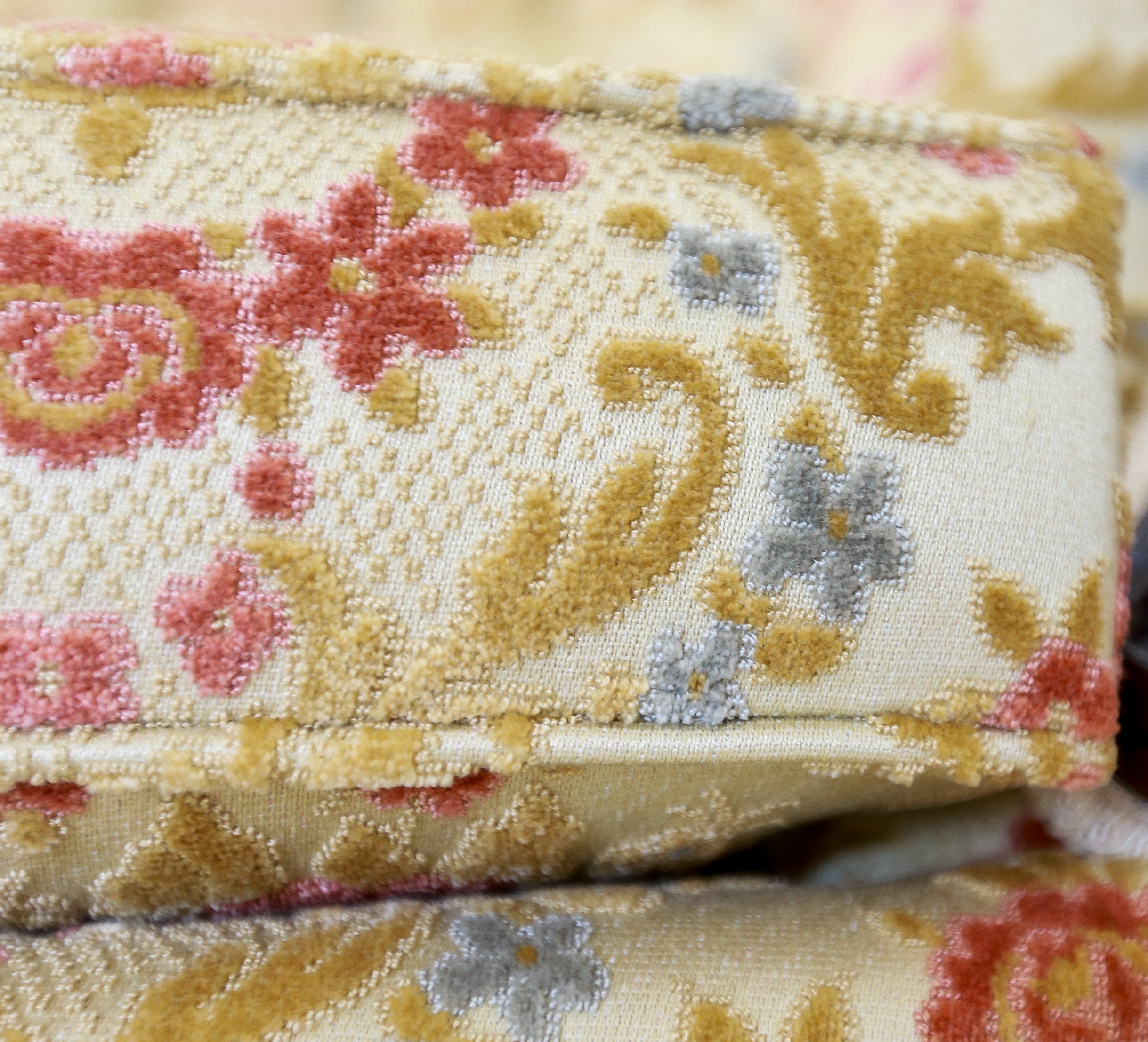 Carlton McLendon Victorian Style Upholstered Wing Back Sofa