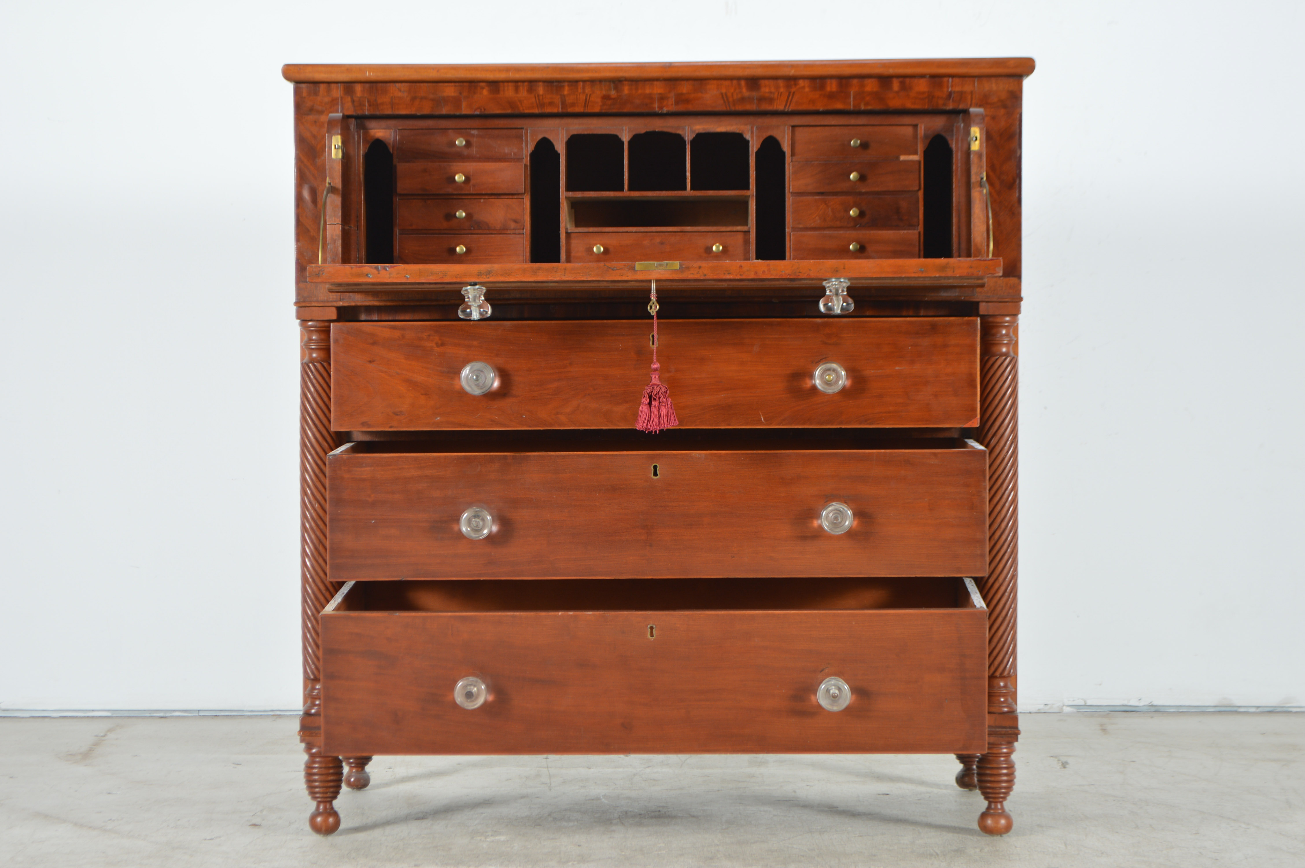 Antique Empire Style Cherry Butler's Desk