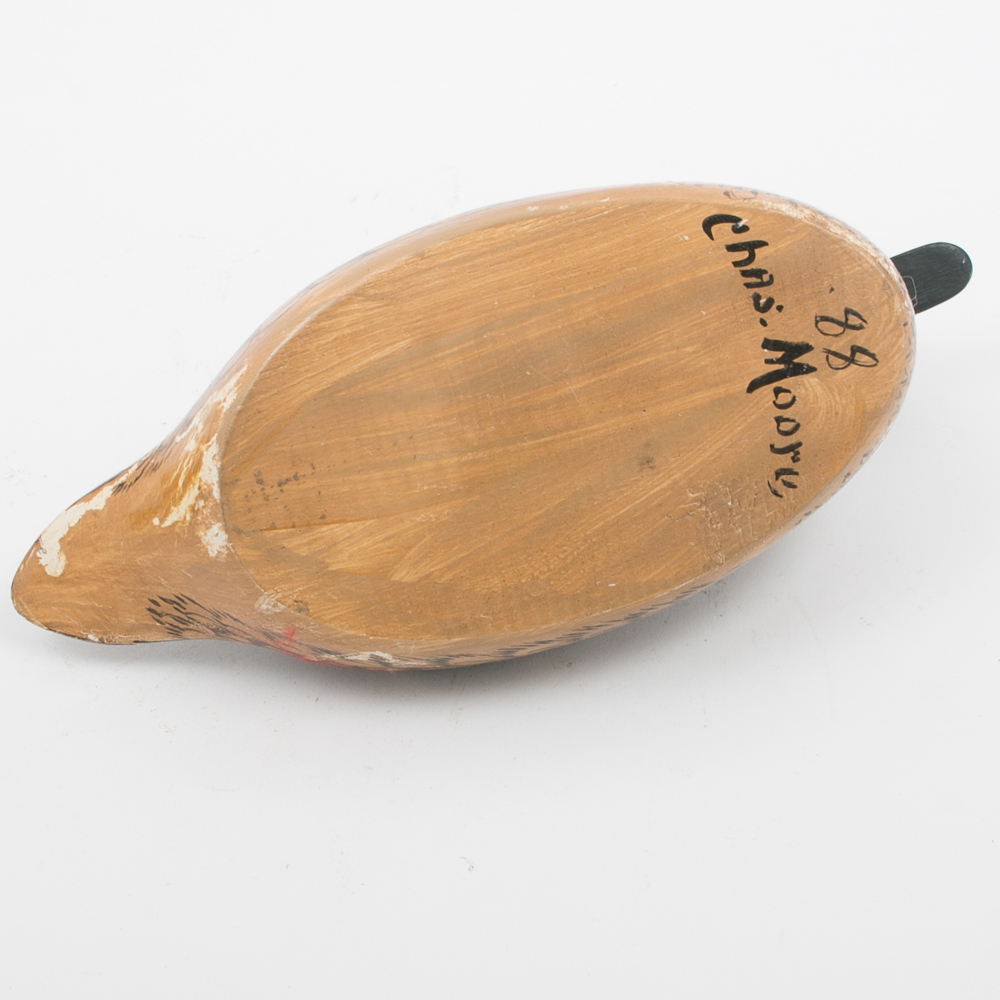 Hand Crafted Wooden Duck Decoys, Including Chas. Moore
