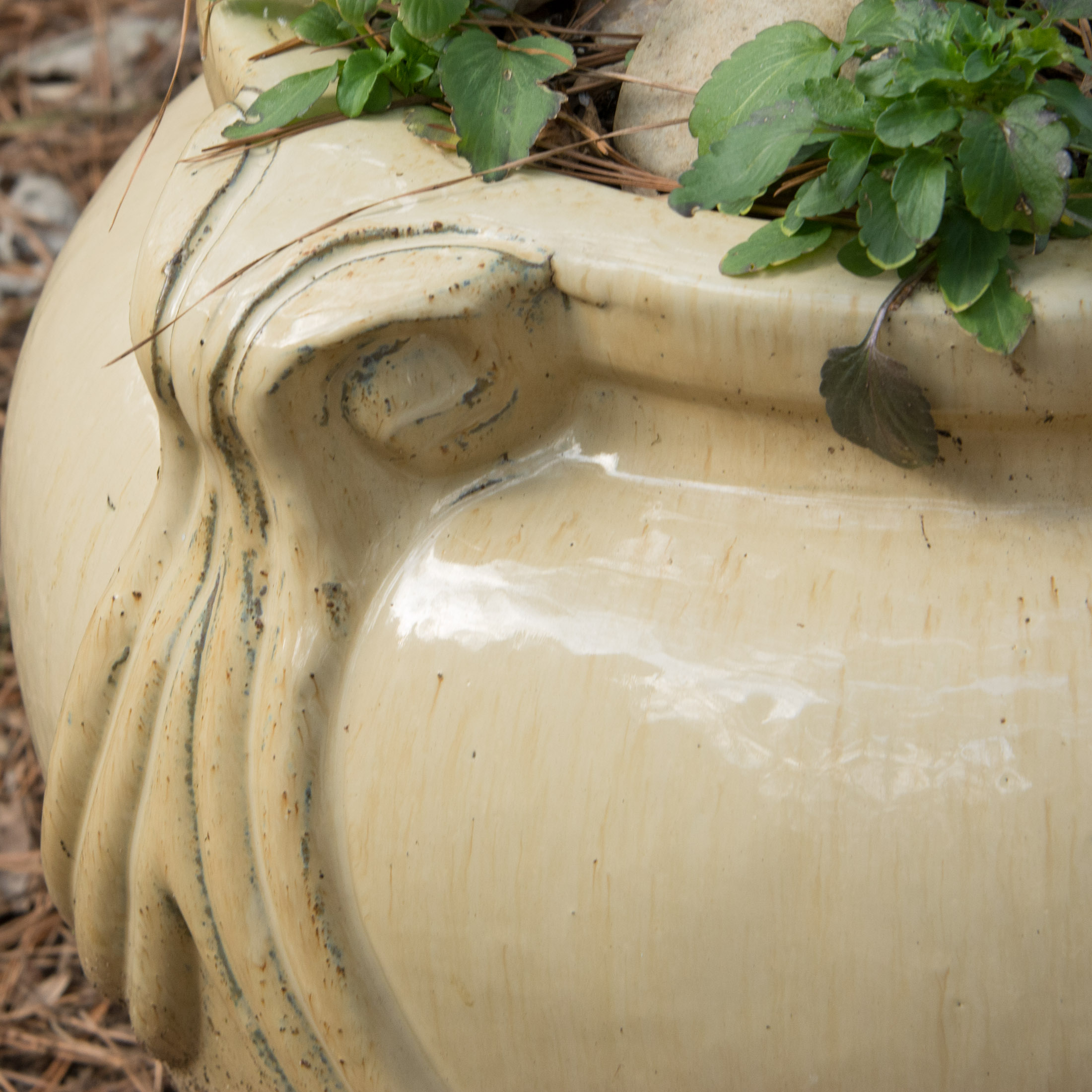 Large Outdoor Yellow Pottery Planter