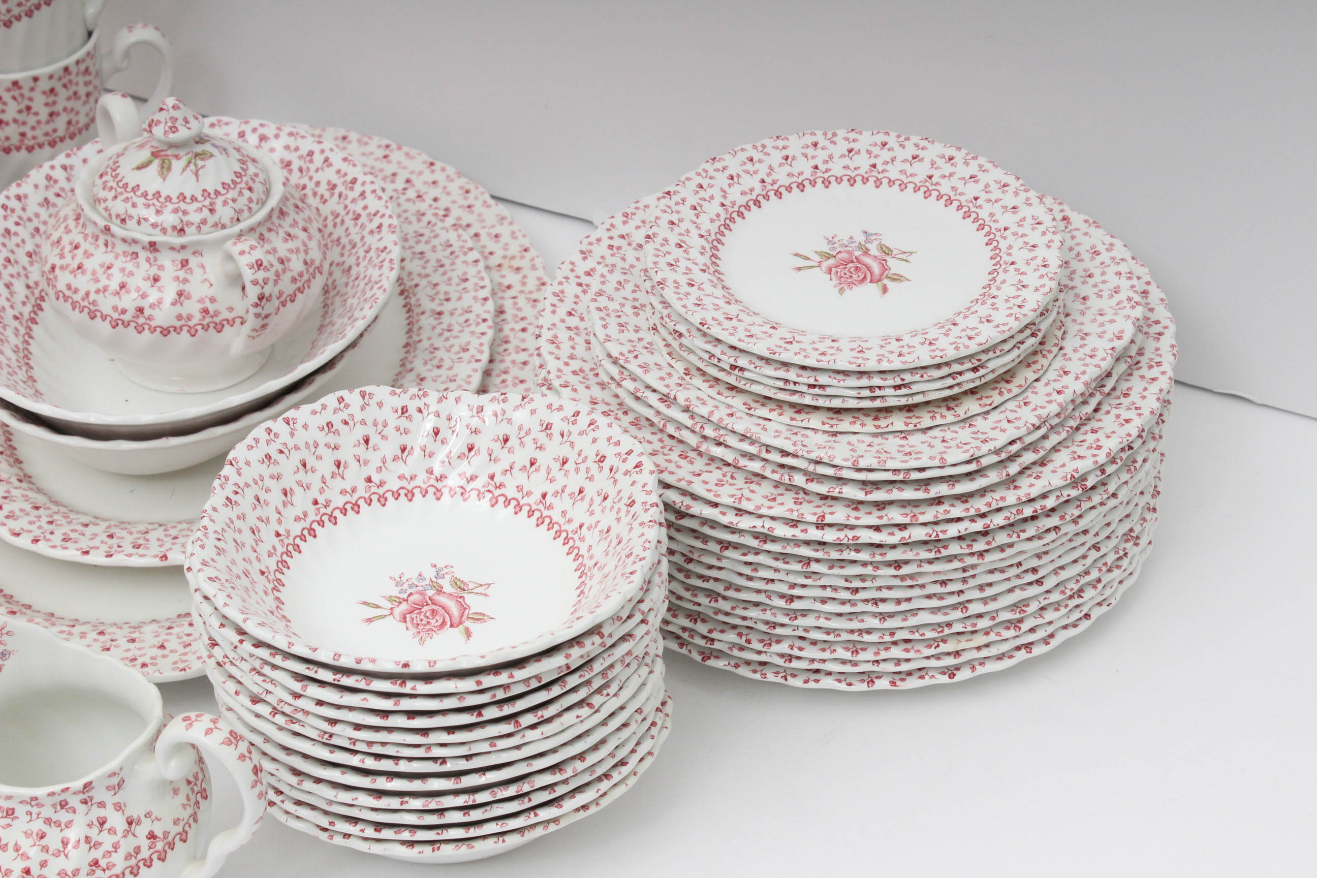 Johnson Bros "Rose Bouquet" Ironstone China Set