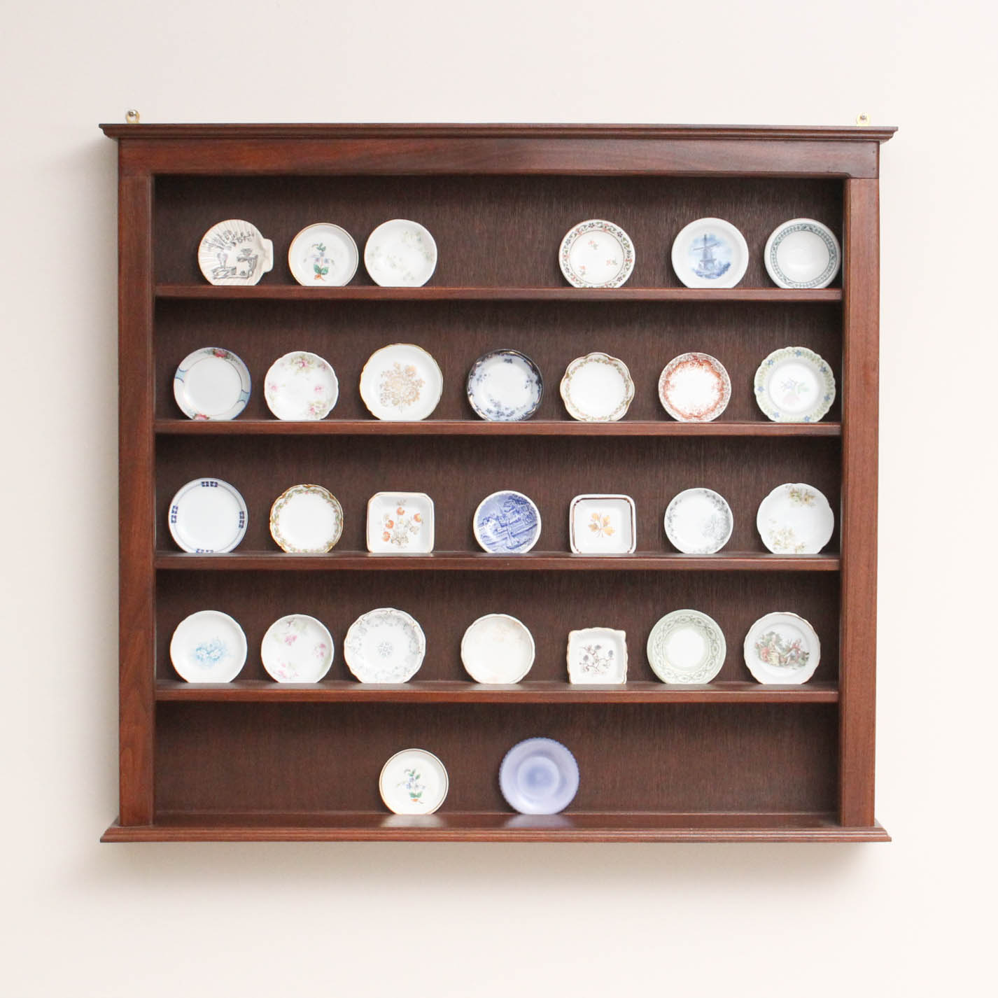 Porcelain Butter Pat Collection with Custom Built Display