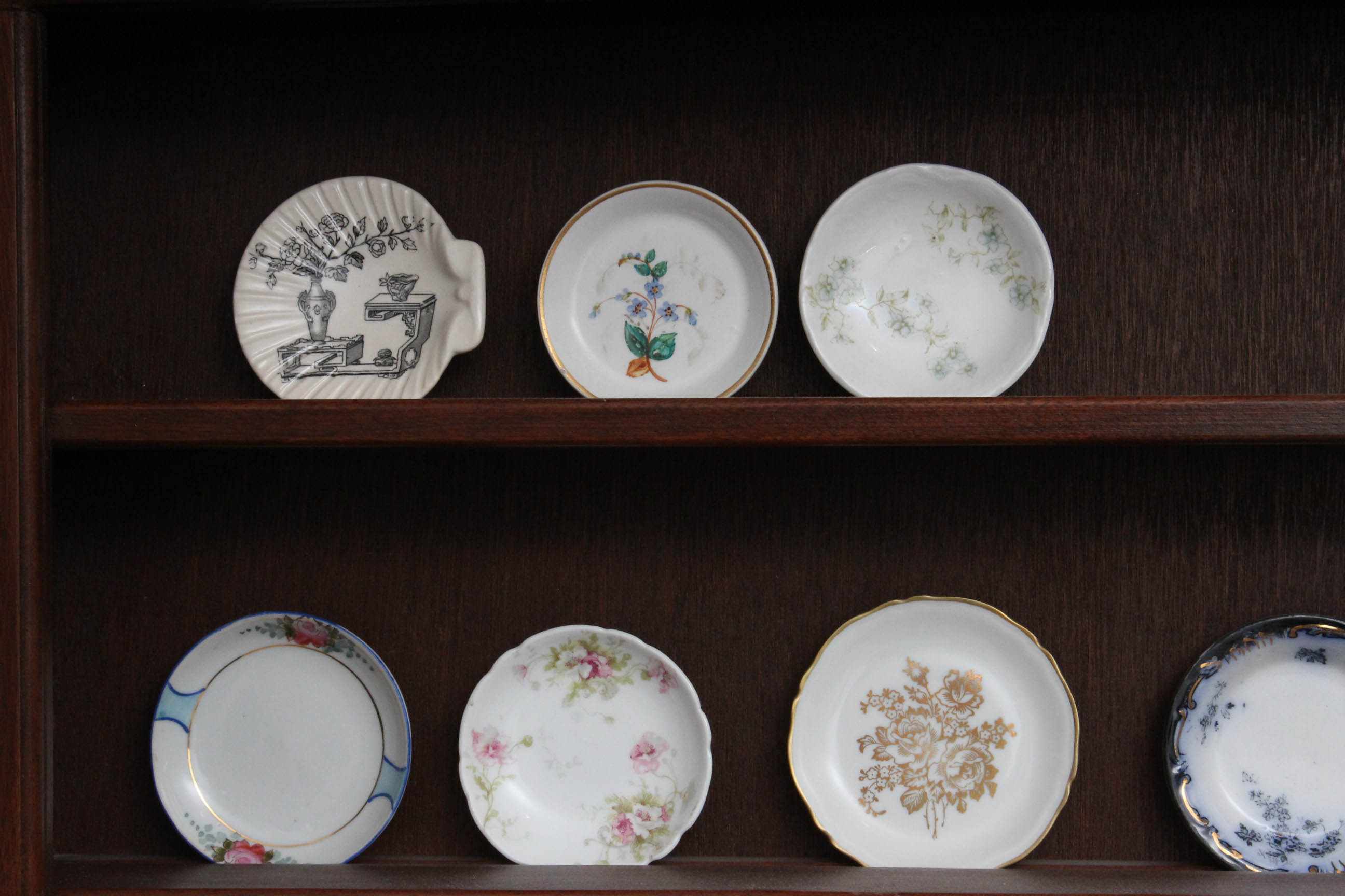 Porcelain Butter Pat Collection with Custom Built Display