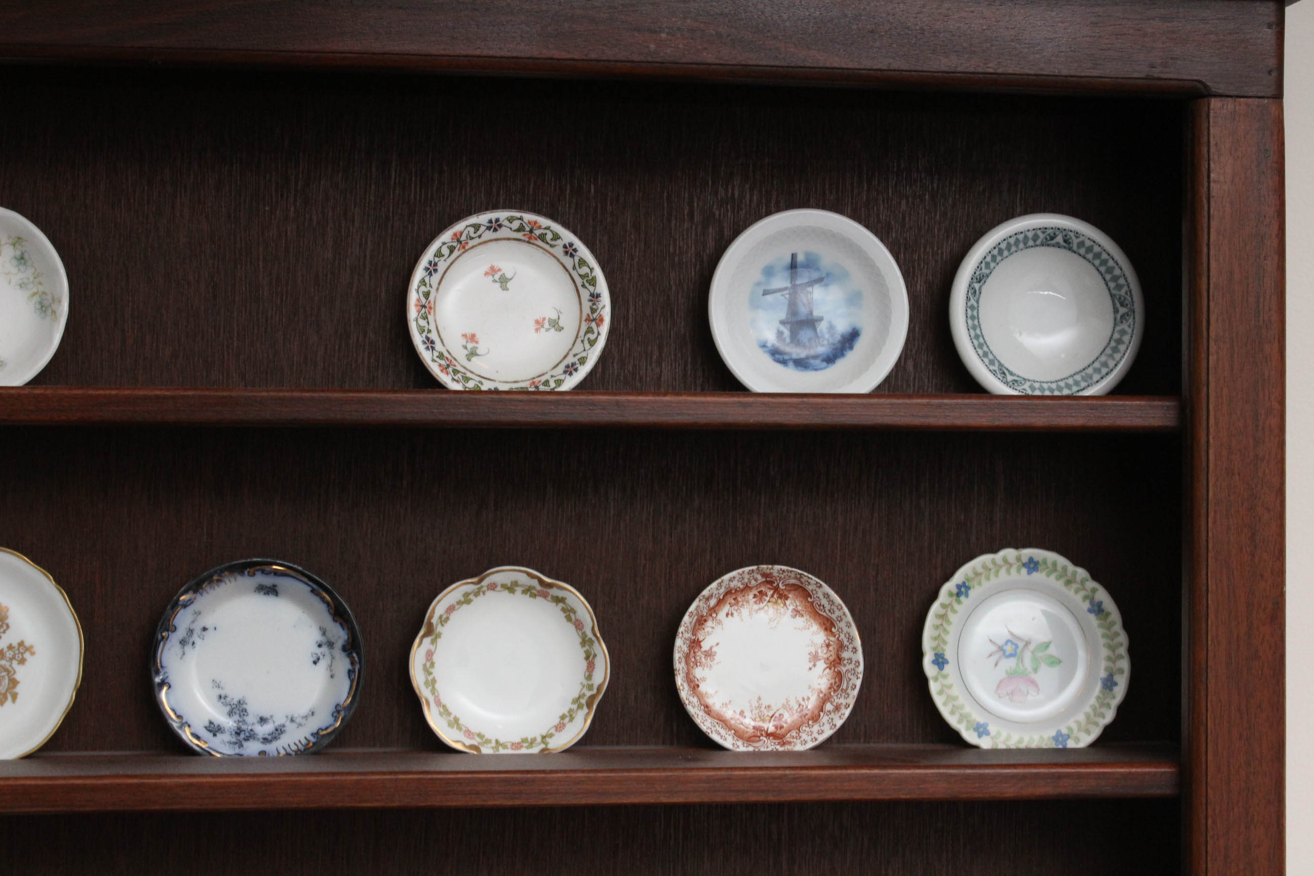 Porcelain Butter Pat Collection with Custom Built Display