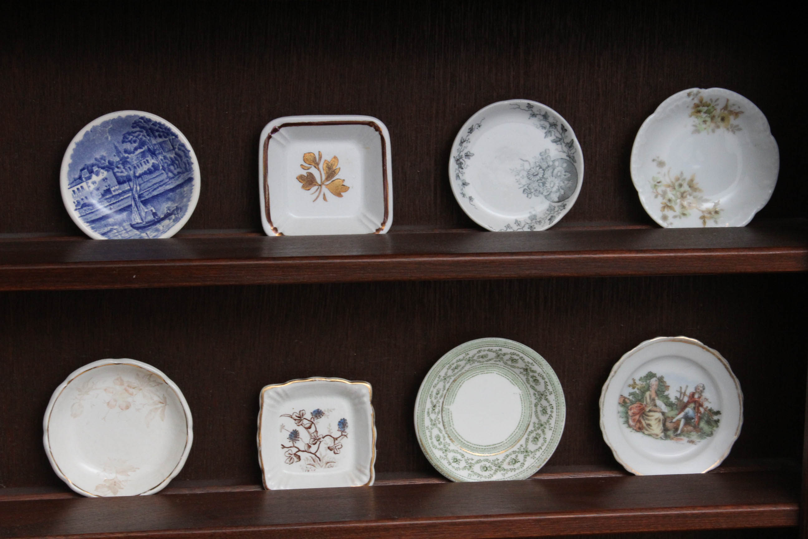 Porcelain Butter Pat Collection with Custom Built Display