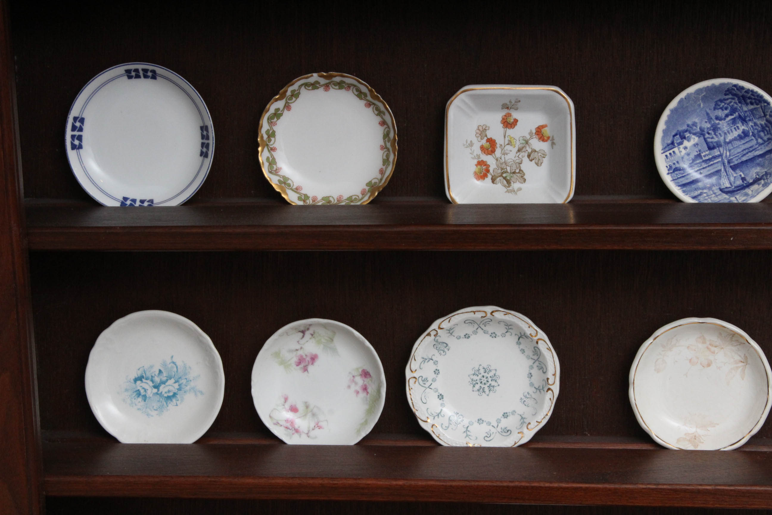 Porcelain Butter Pat Collection with Custom Built Display