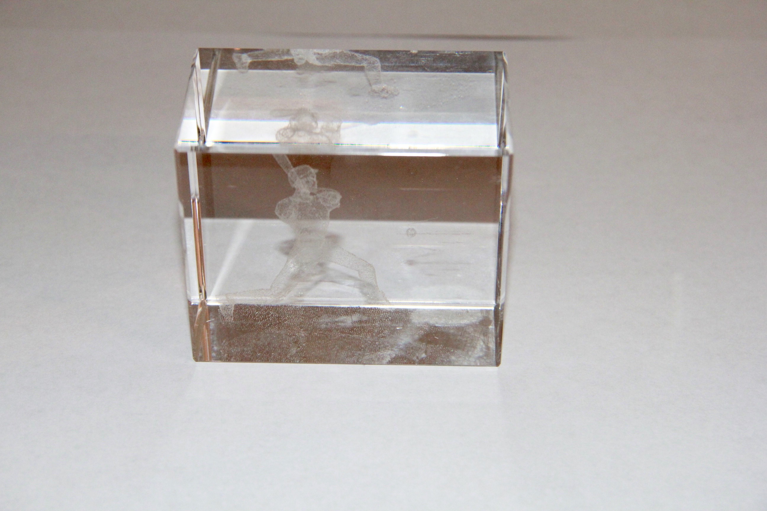 Pair of Sports Themed Lucite Paperweights