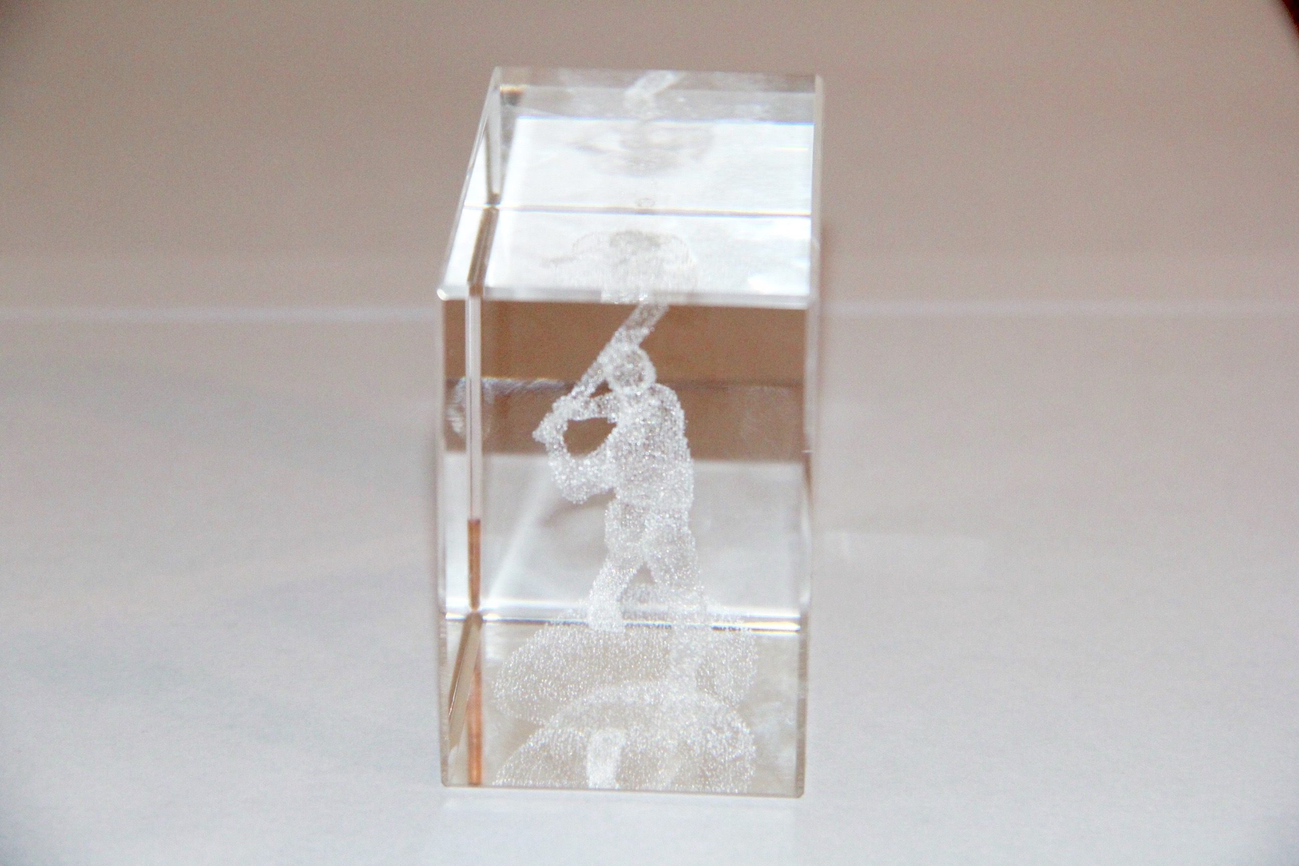 Pair of Sports Themed Lucite Paperweights