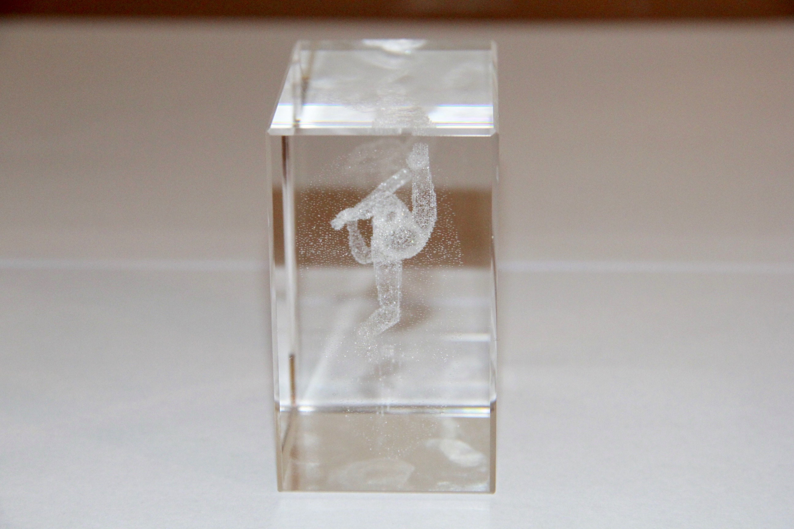 Pair of Sports Themed Lucite Paperweights