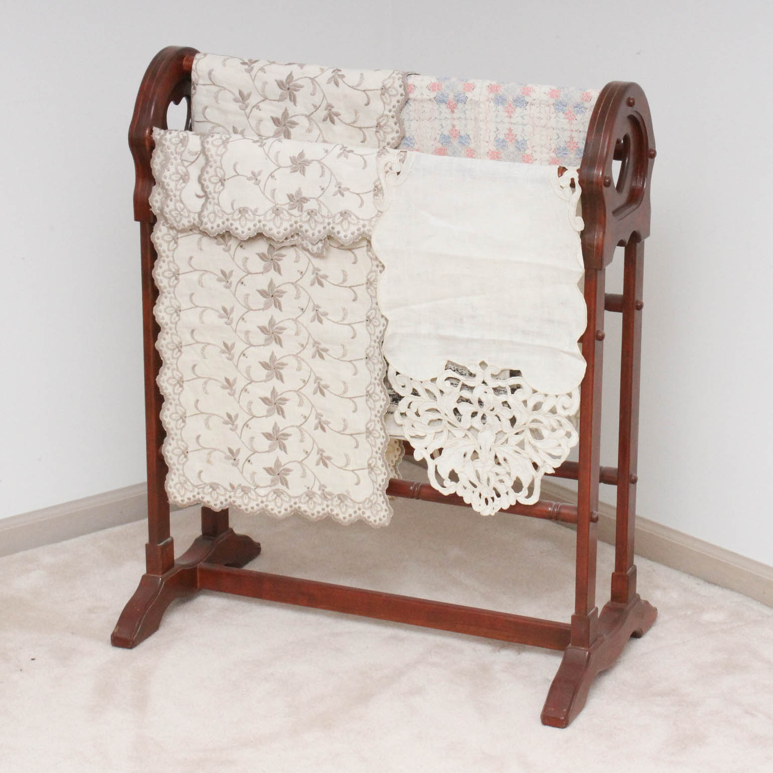 Vintage Handcrafted Wooden Quilt Rack