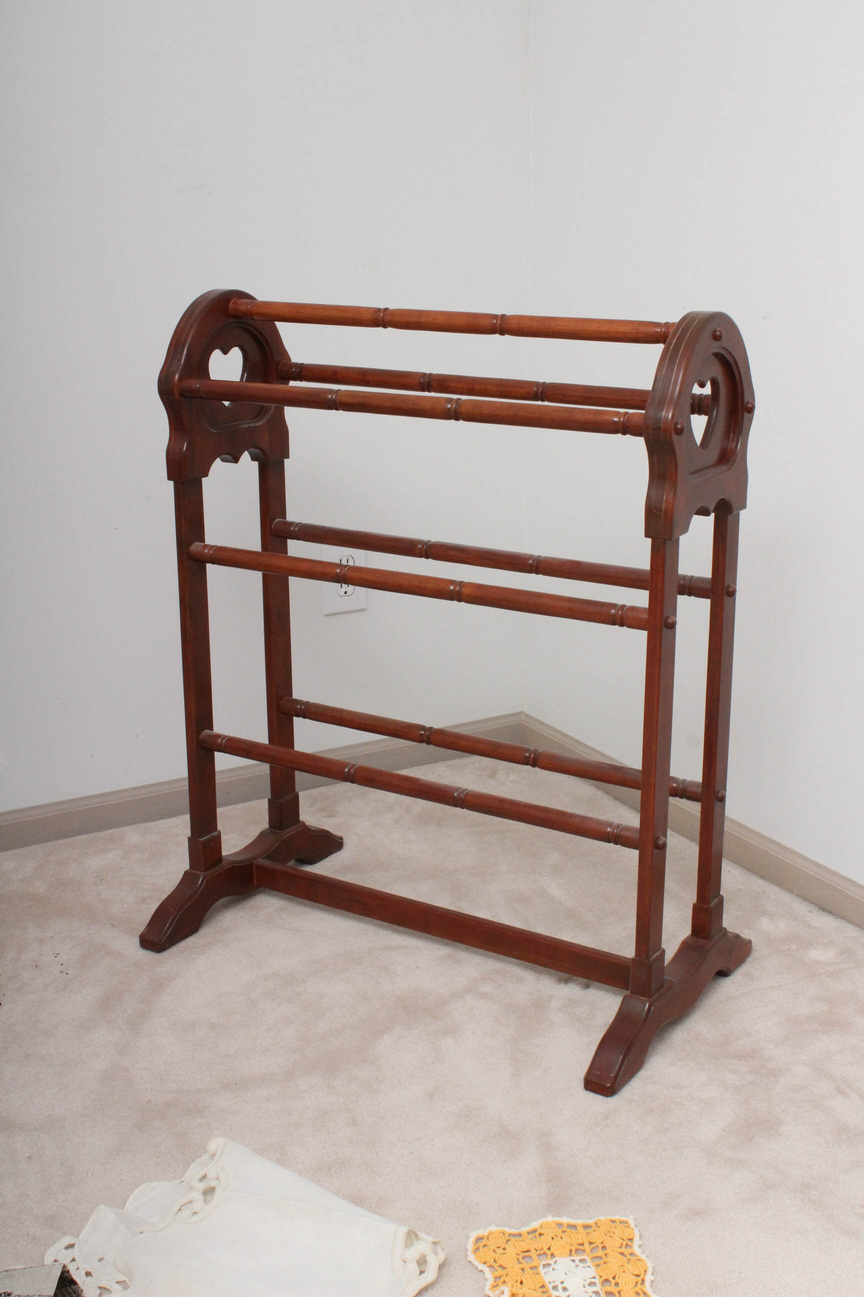 Vintage Handcrafted Wooden Quilt Rack