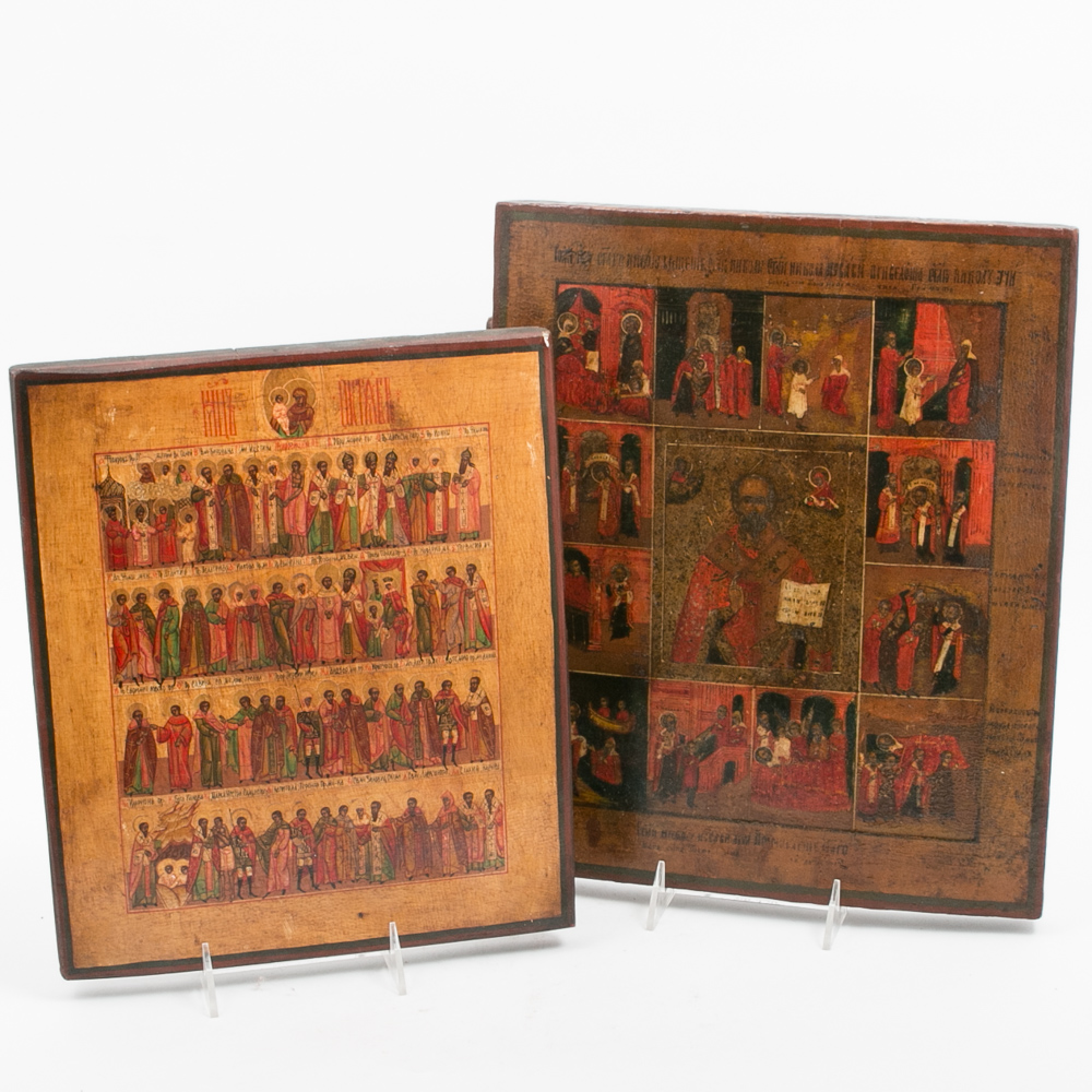 Antique Russian Orthodox Religious Icons