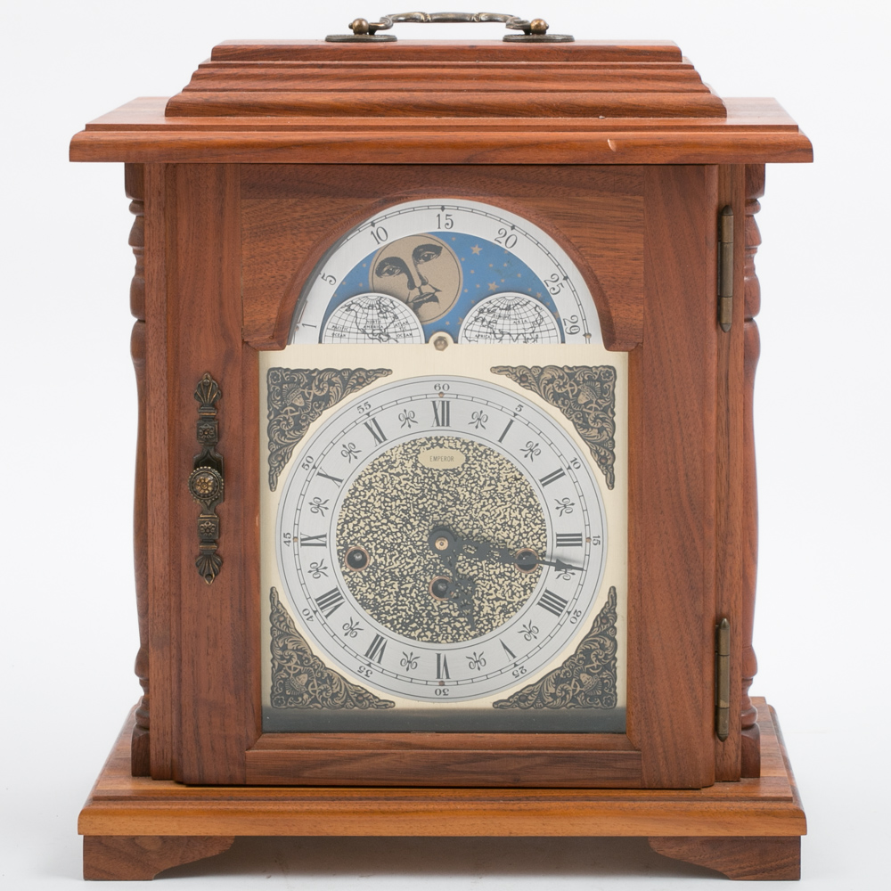 Emperor Moonphase Mantle Clock