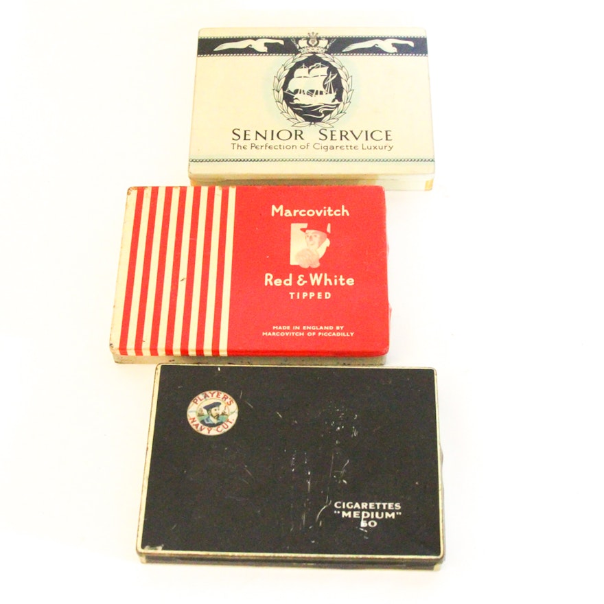 Vintage Cigarette Tins Featuring Marcovitch & Co.