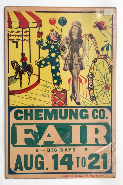 Two Duplicate 1940s Advertising Posters for Bill Lynch Shows and One 1940s County Fair Poster