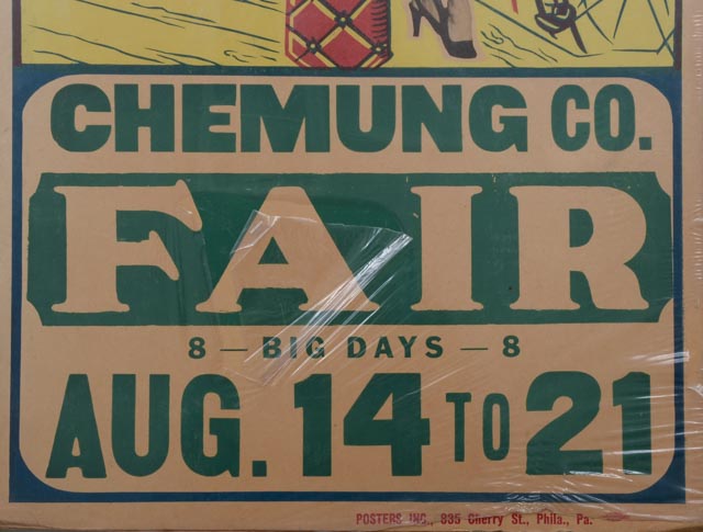 Two Duplicate 1940s Advertising Posters for Bill Lynch Shows and One 1940s County Fair Poster