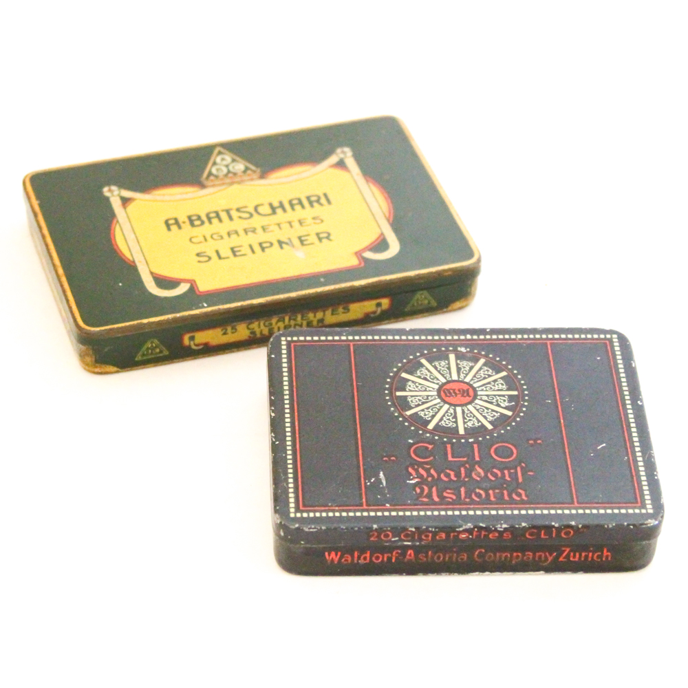 Circa 1930 Cigarette Tins Featuring A. Batschari Cigarettes Brand