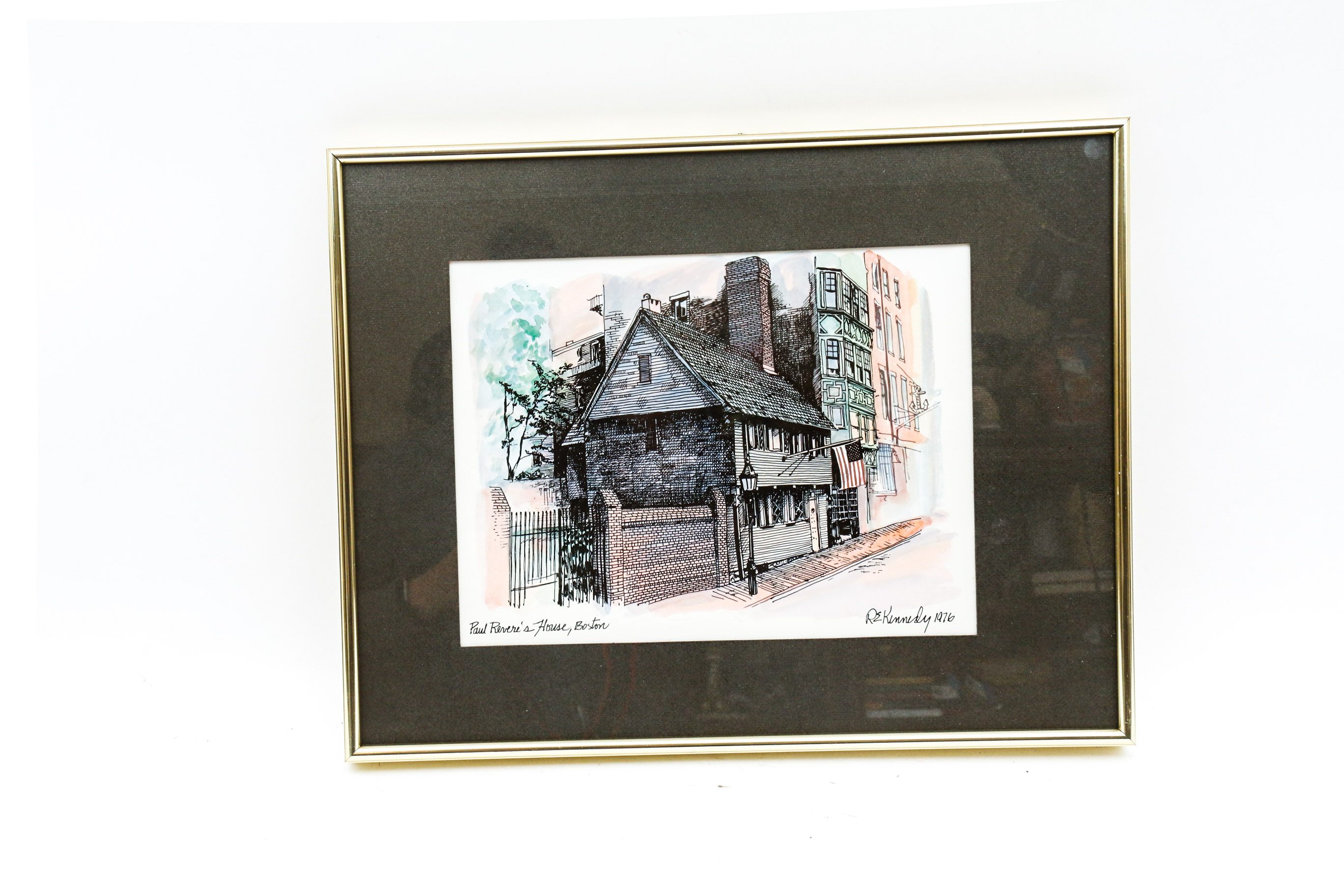 R.E. Kennedy Offset Lithograph "Paul Revere's House Boston"