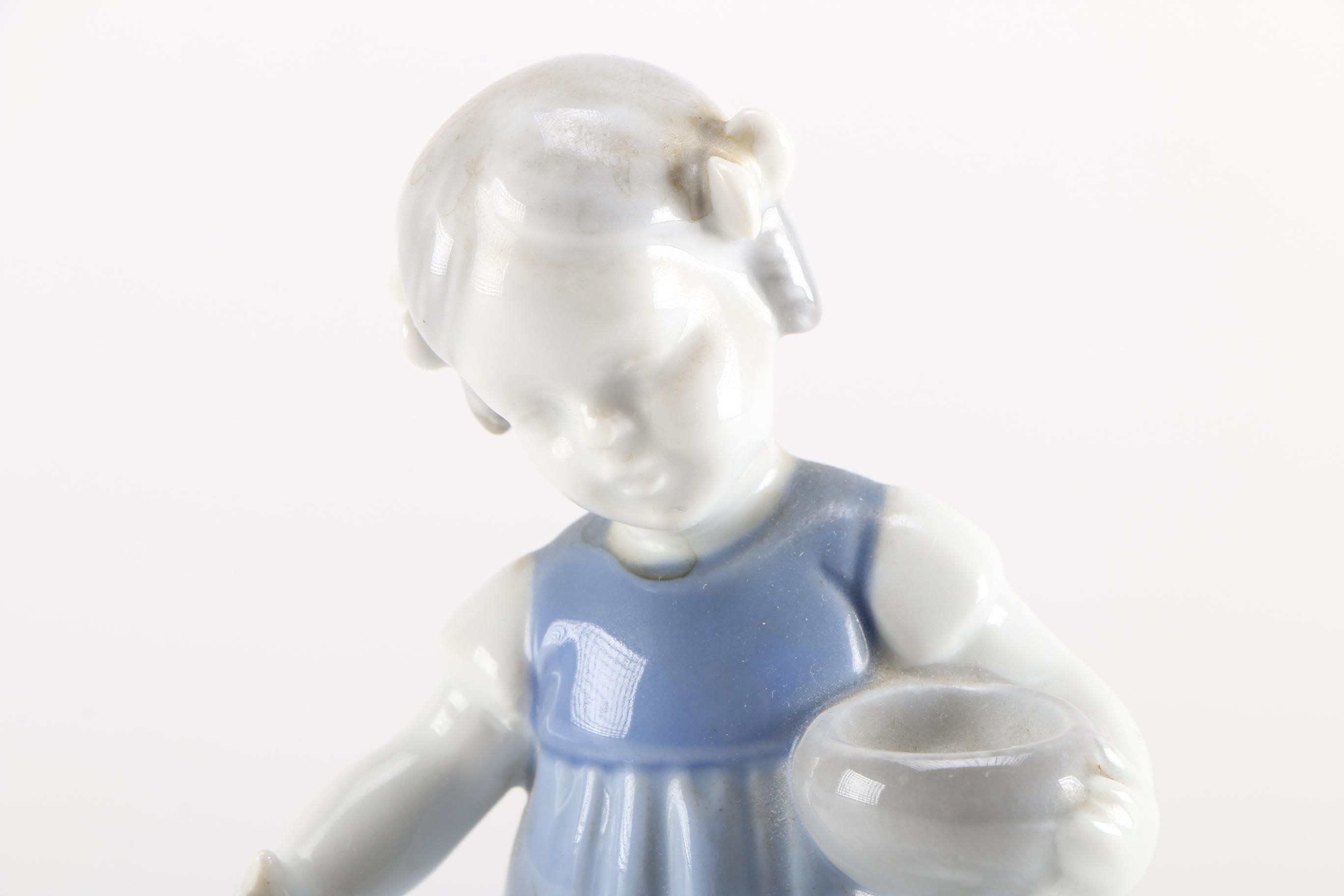 Gerold Porzellan "Girl Feeding Geese" Figurine Circa 1950