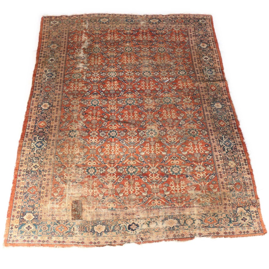 Semi-Antique Hand Knotted Tabriz Area Rug