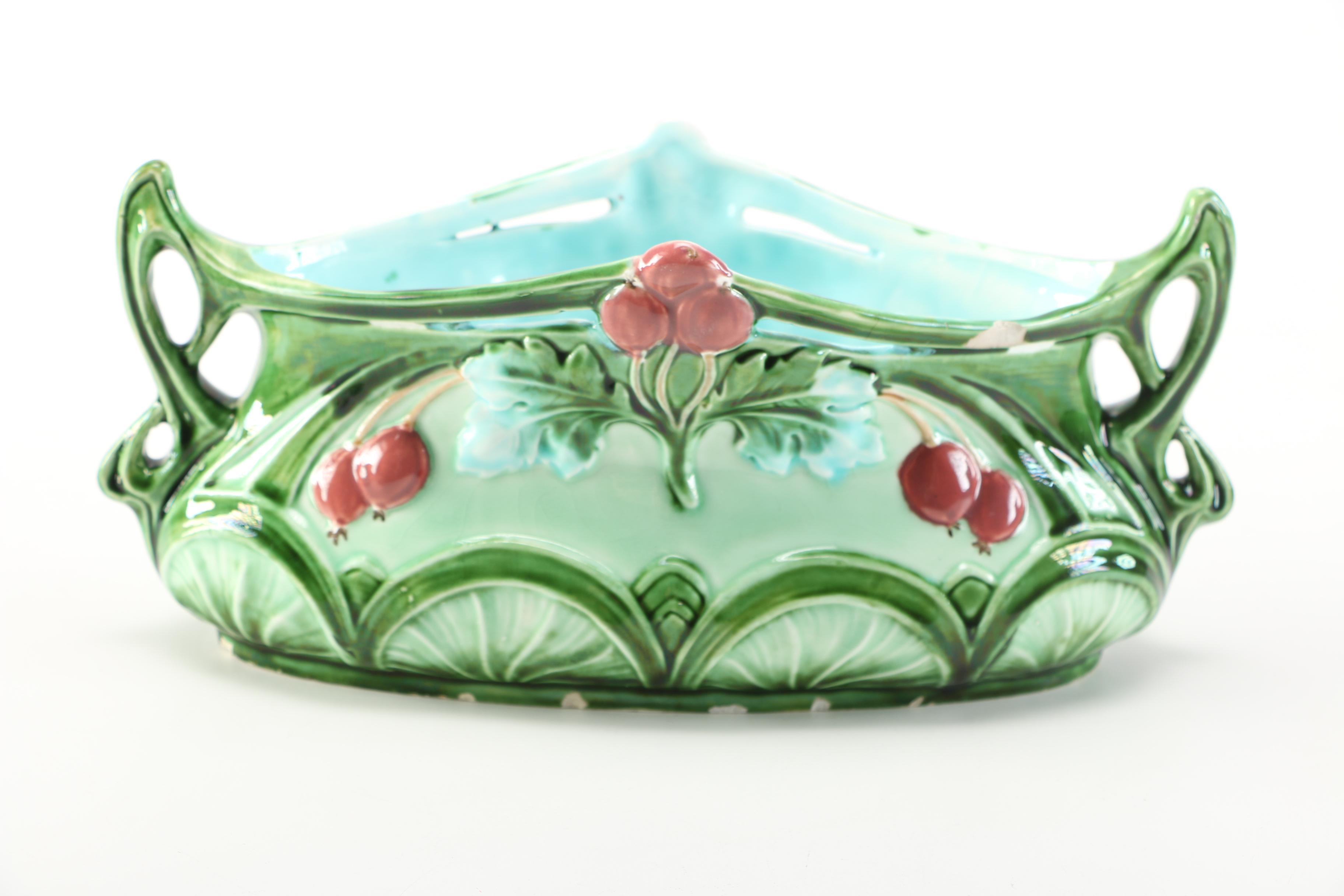 Pair of Majolica Decorative Dishes