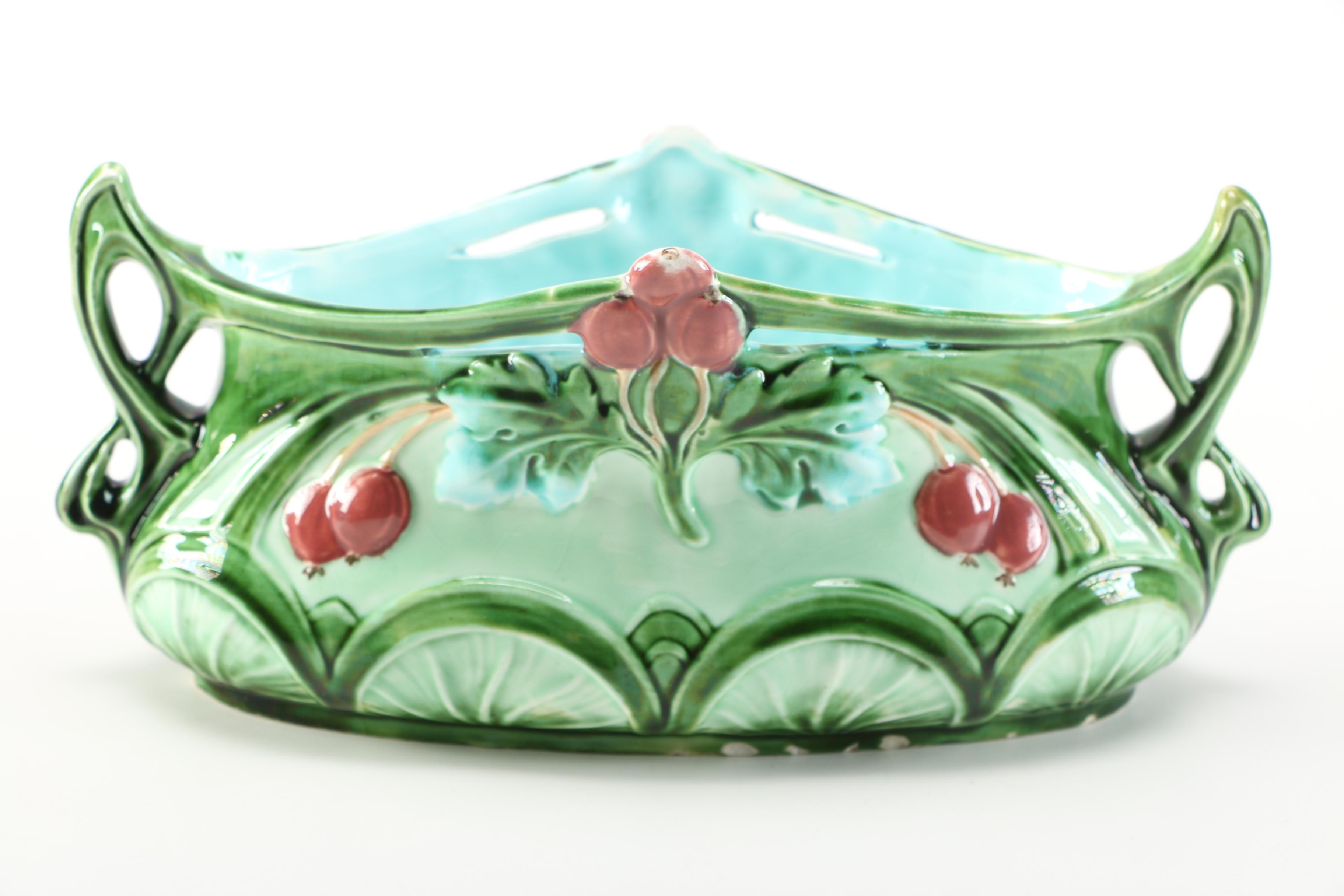 Pair of Majolica Decorative Dishes