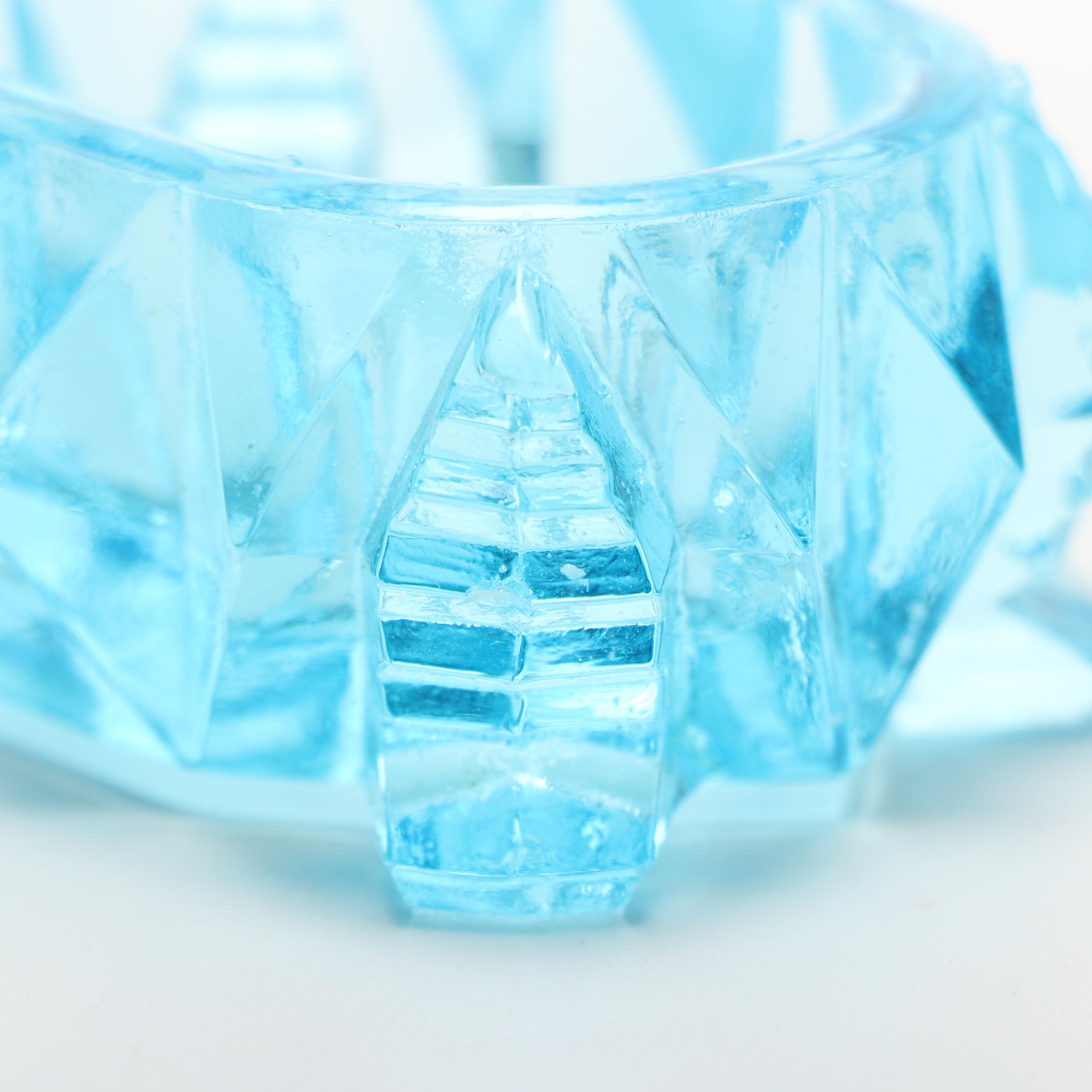 Pair of Blue Glass Salt Cellars