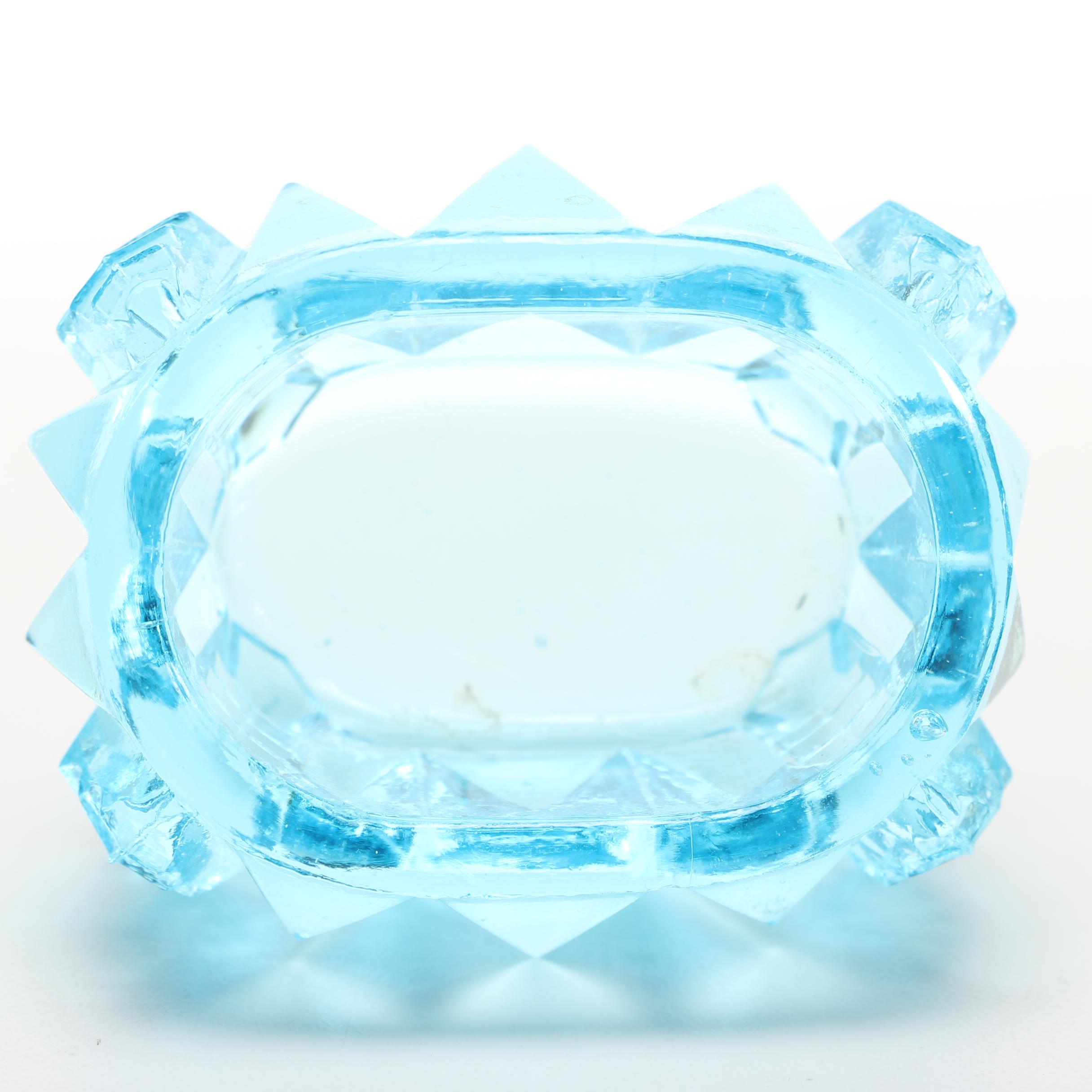 Pair of Blue Glass Salt Cellars