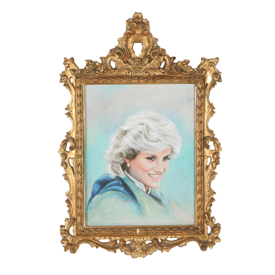 Audrey Sanders Giclee on Canvas Portrait of Princess Diana