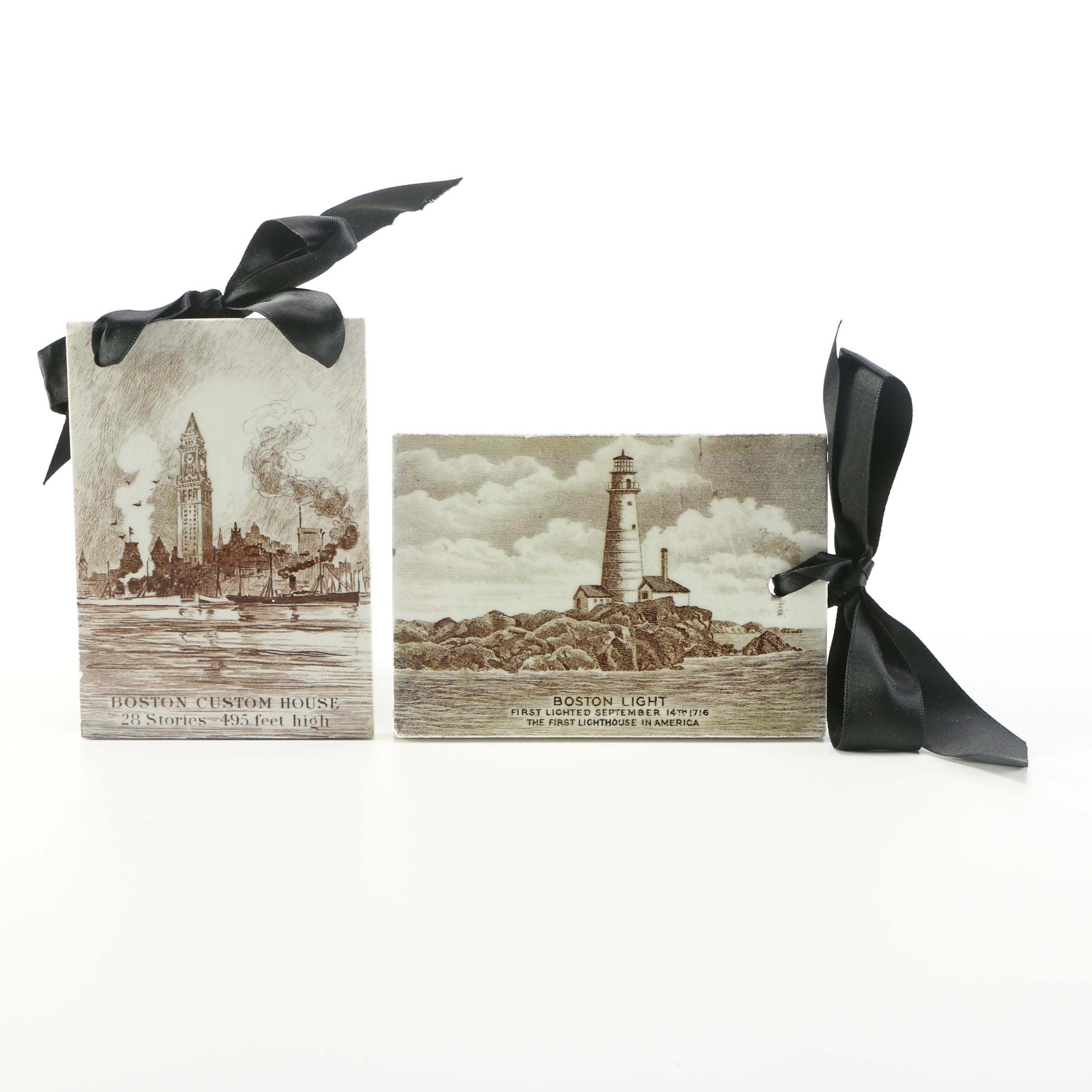 Antique Transfer Printed Tiles Circa 1915