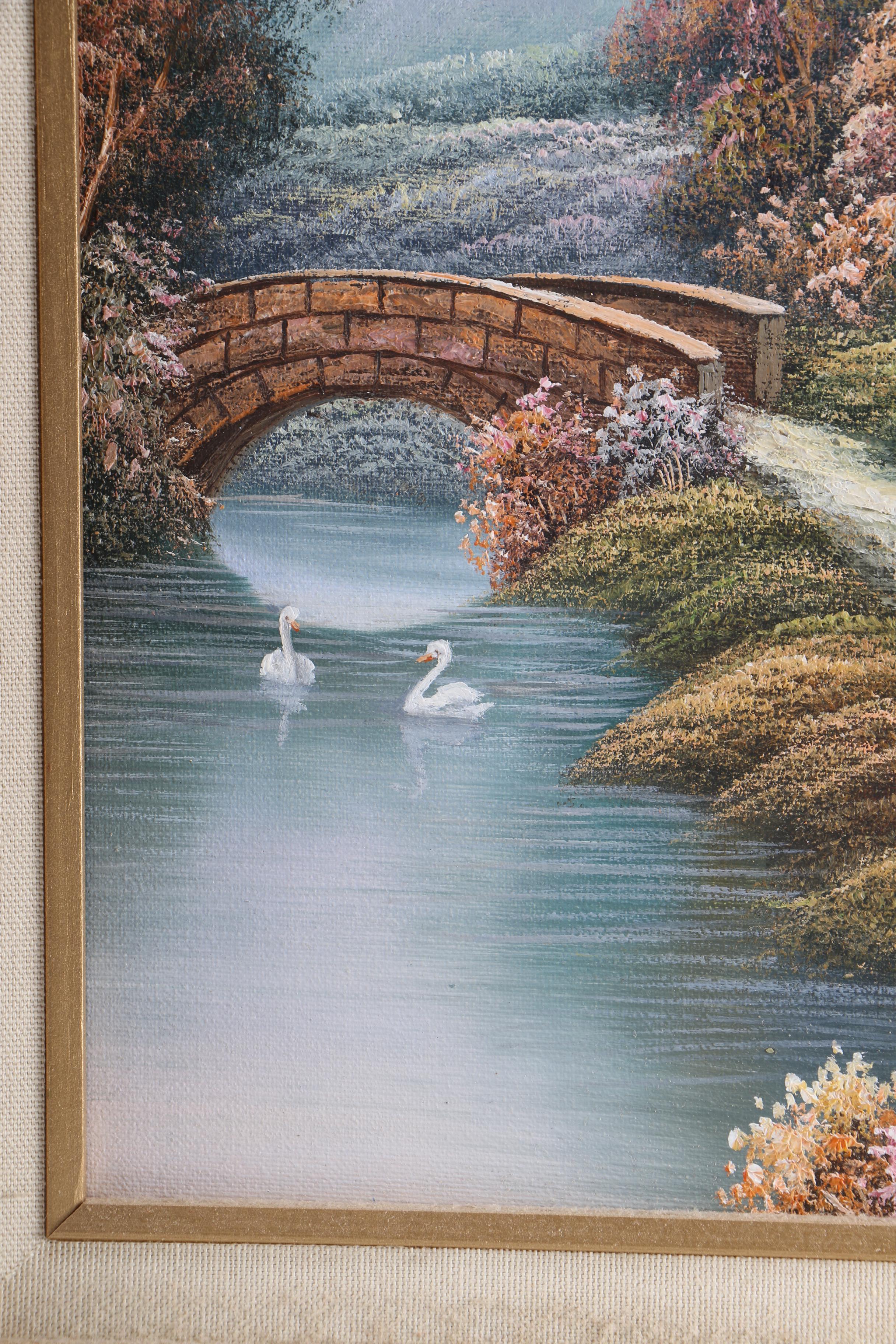 K. Hoskin Signed Original Acrylic Painting of a Cottage