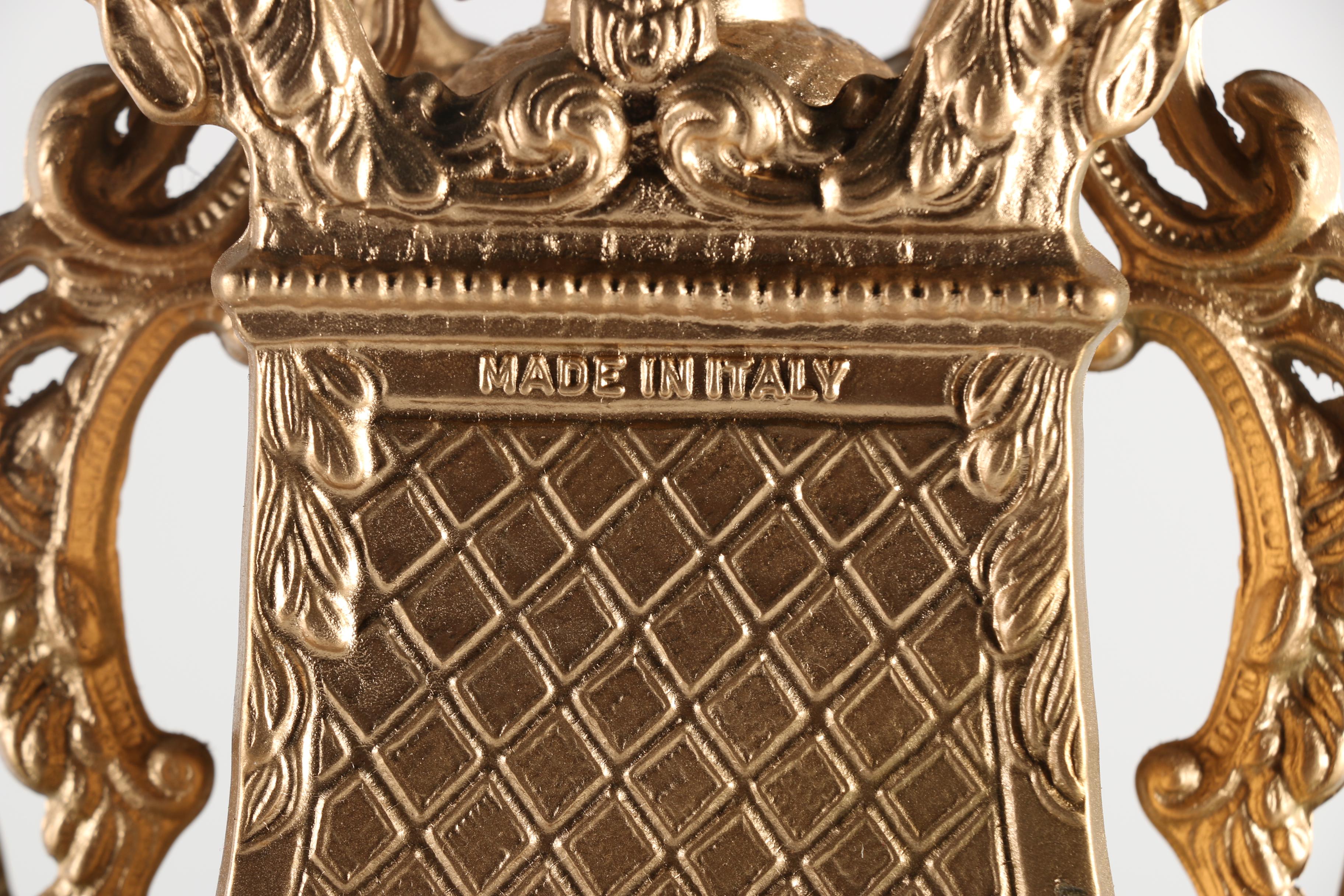 Imperial Gold Tone Mantle Clock with Marble Accents