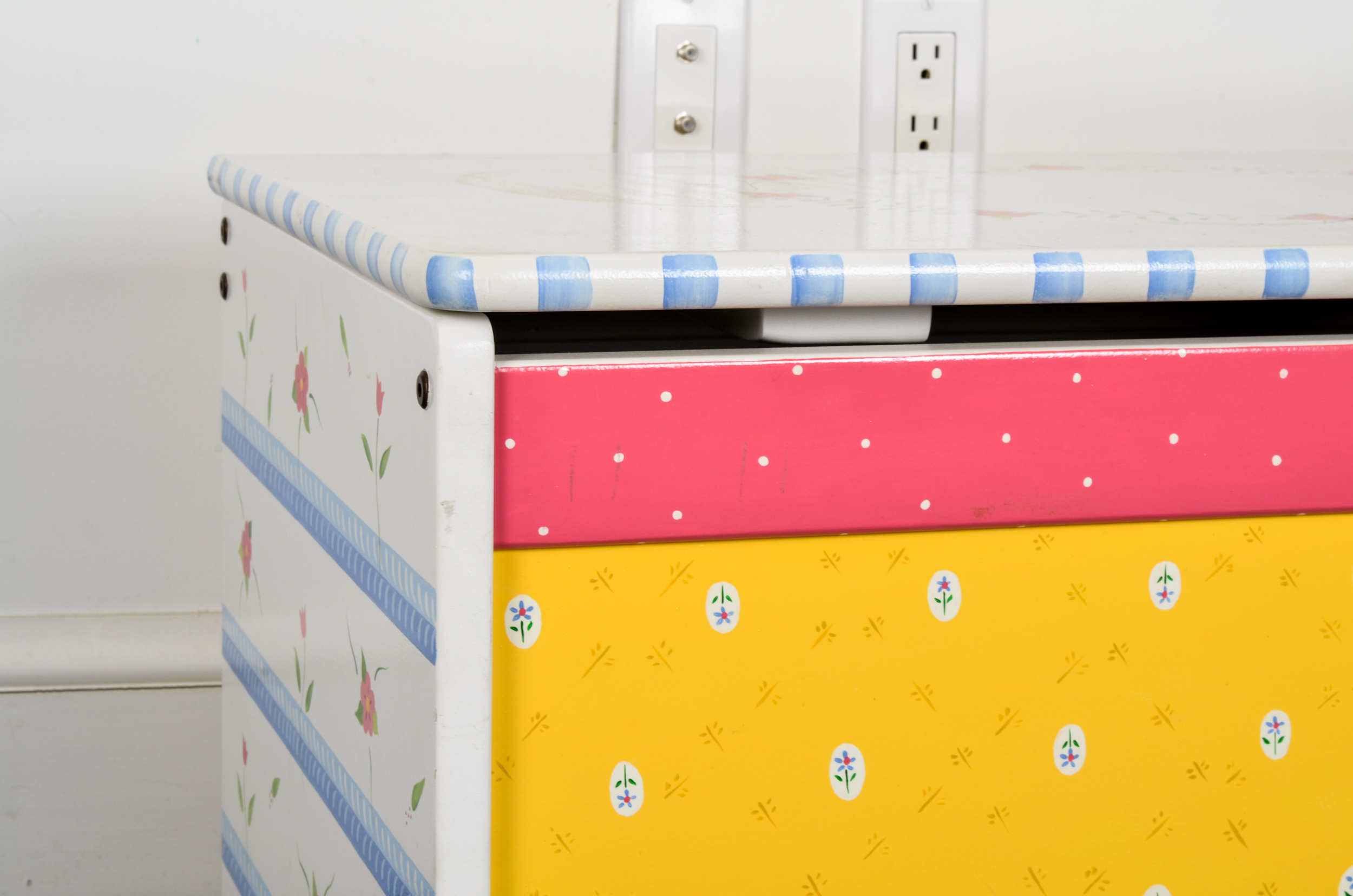 Contemporary Hand-Painted Nursery Chest by Nikola