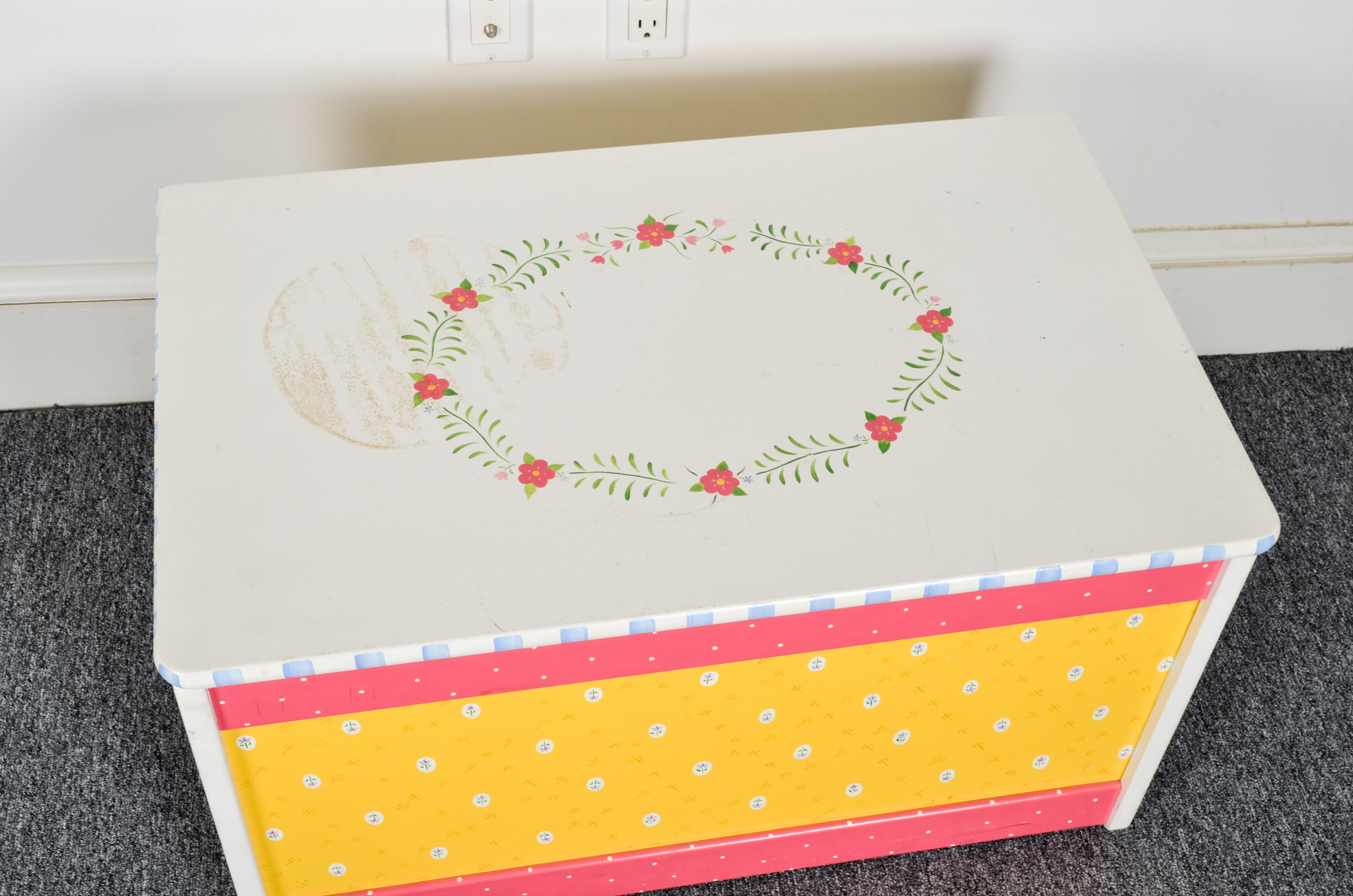 Contemporary Hand-Painted Nursery Chest by Nikola