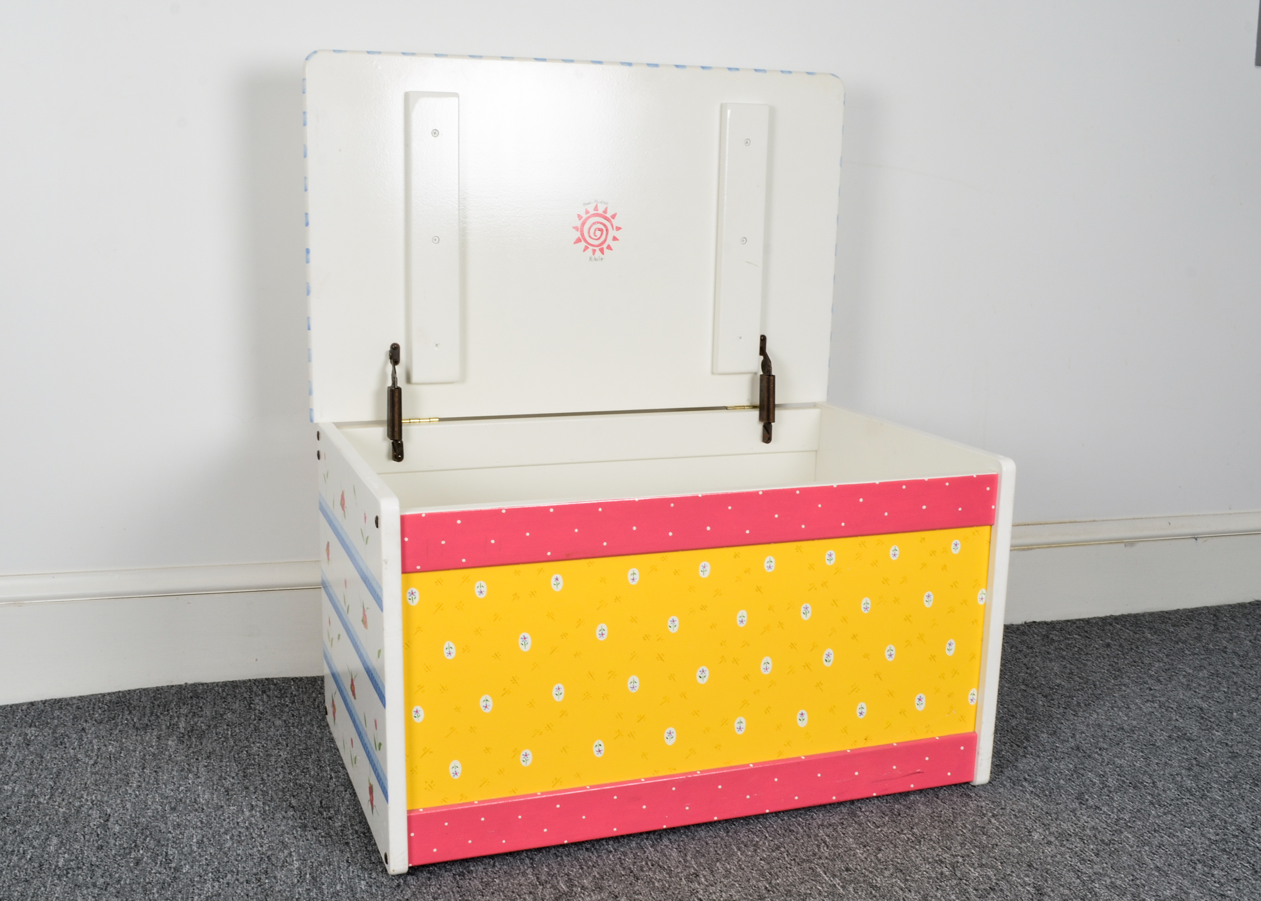 Contemporary Hand-Painted Nursery Chest by Nikola