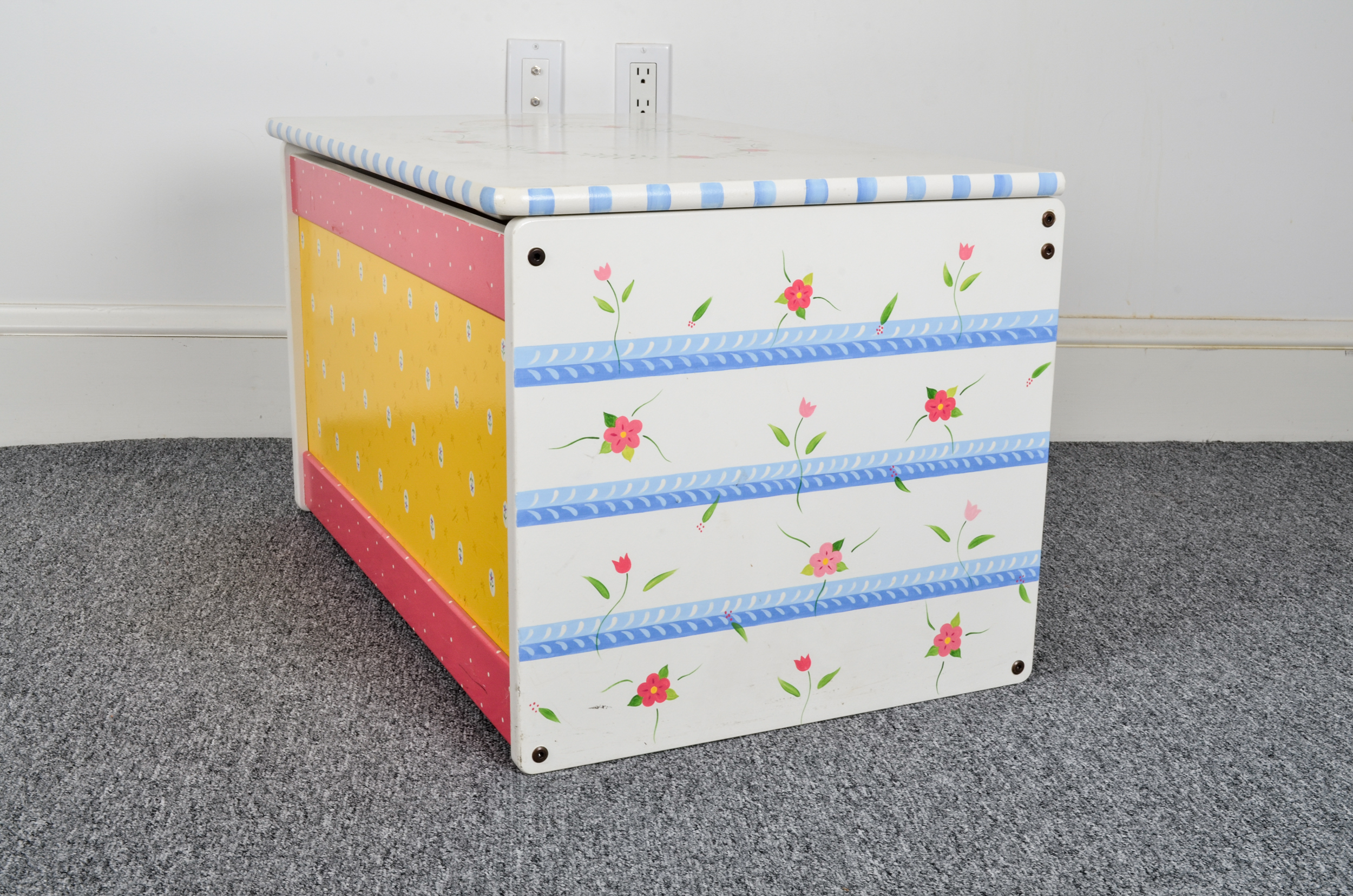 Contemporary Hand-Painted Nursery Chest by Nikola