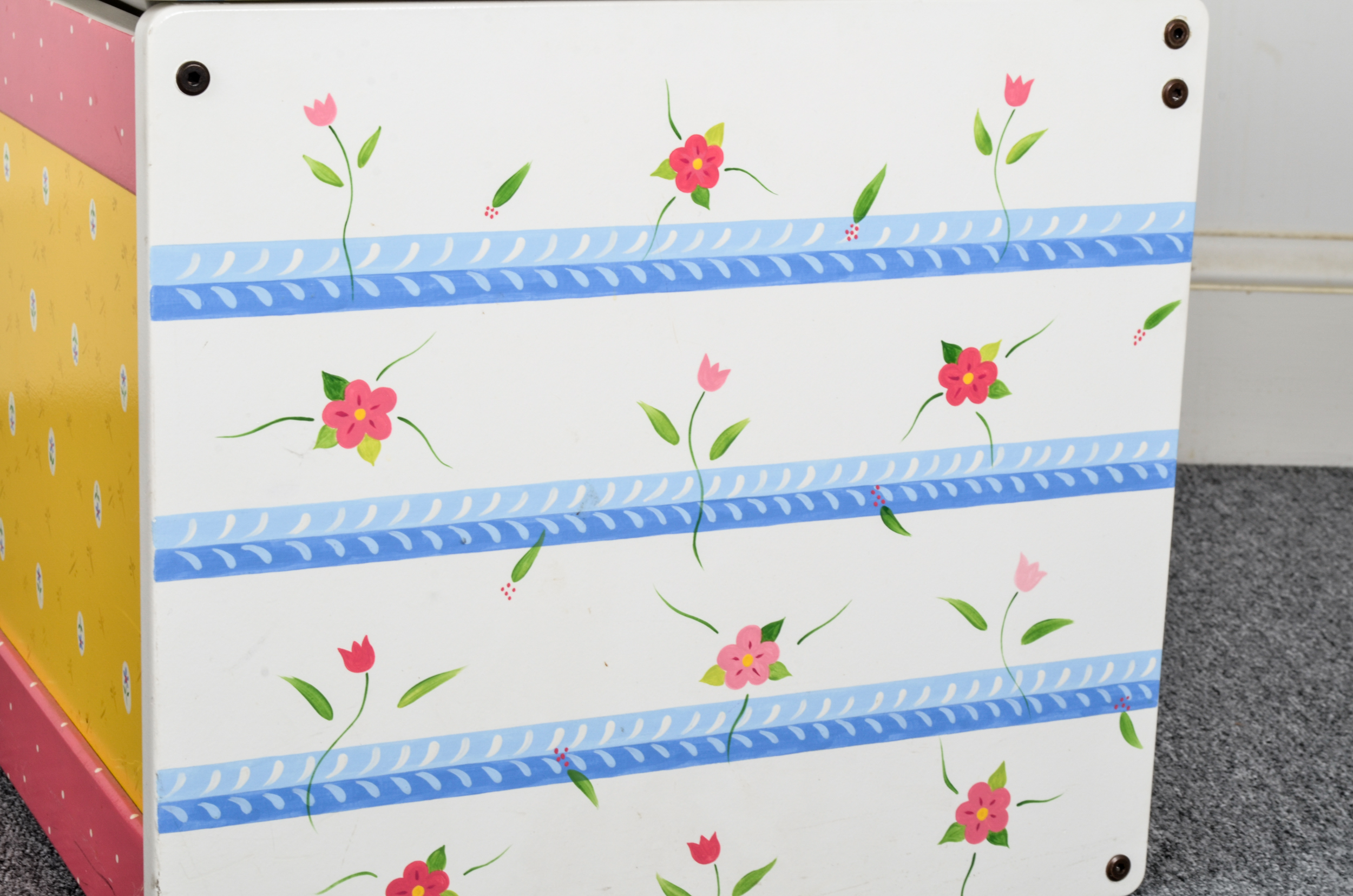 Contemporary Hand-Painted Nursery Chest by Nikola