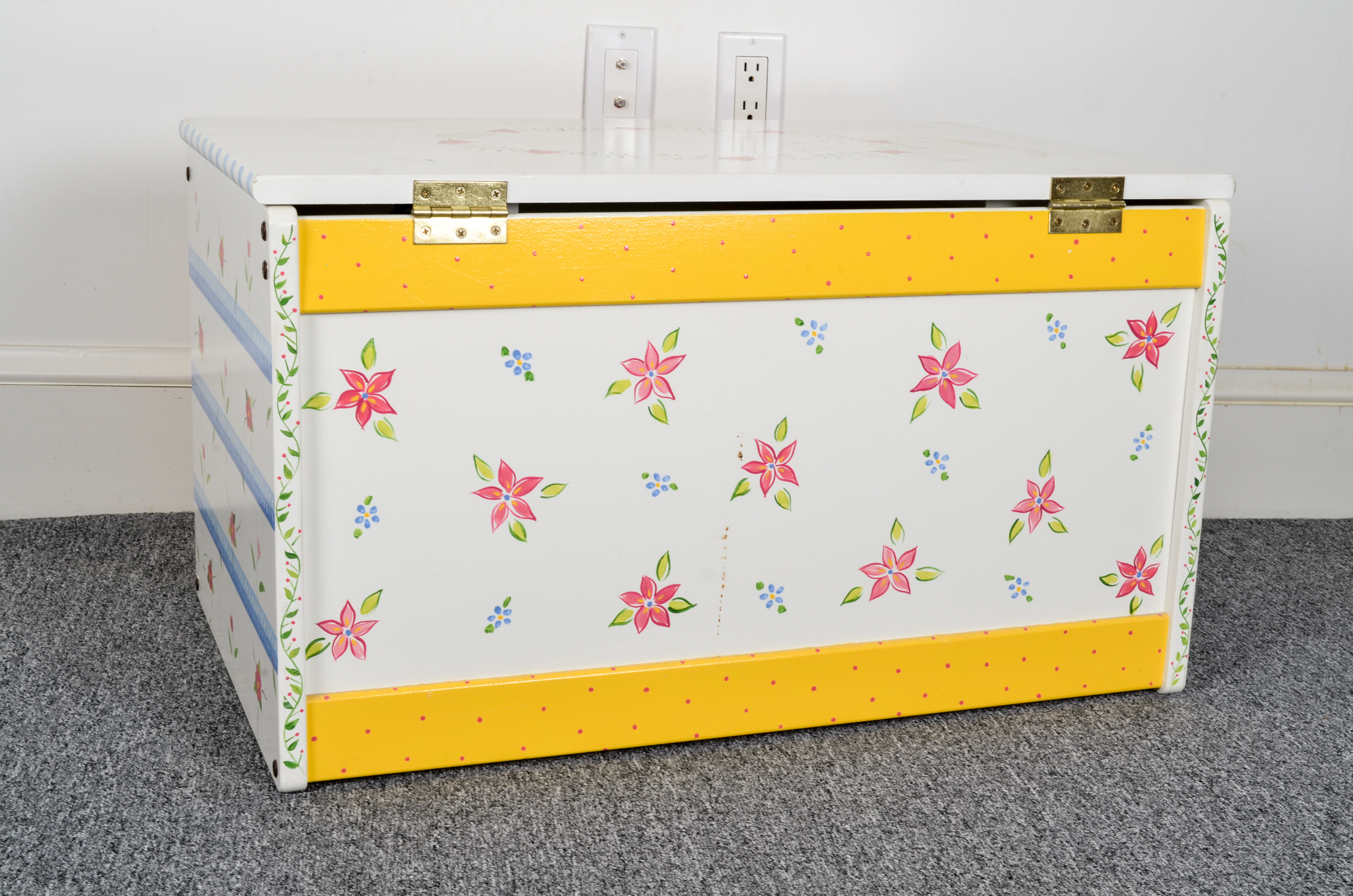 Contemporary Hand-Painted Nursery Chest by Nikola