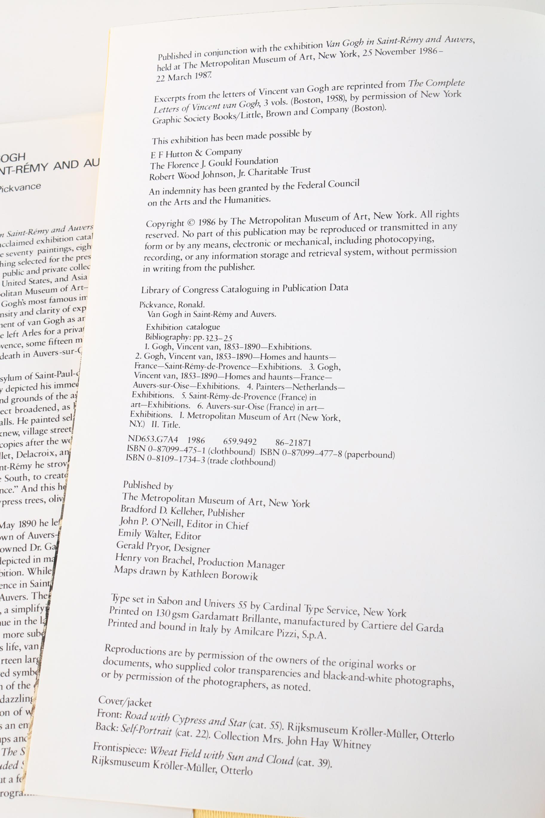 Art Exhibition Catalogs Featuring Van Gogh