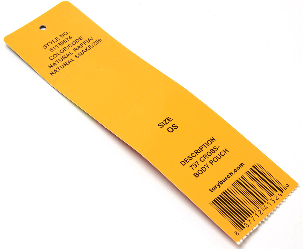 Tory Burch 797 Pouch Raffia & Snake Embossed Leather Crossbody Bag