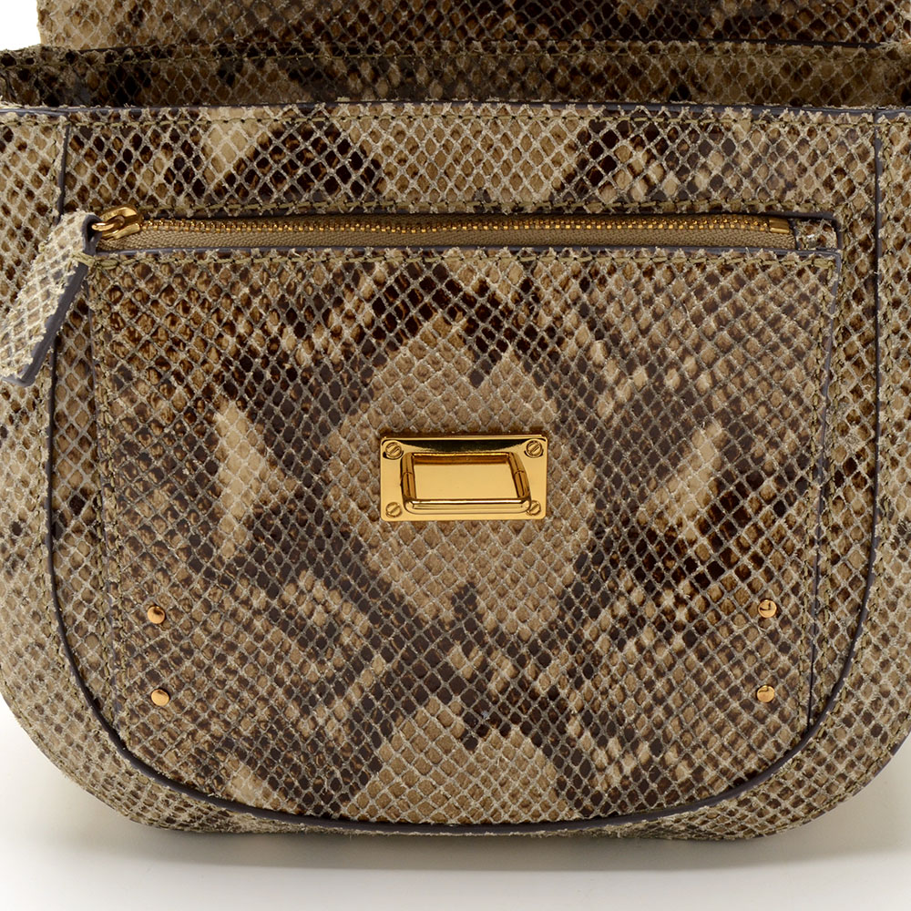 Tory Burch 797 Pouch Raffia & Snake Embossed Leather Crossbody Bag