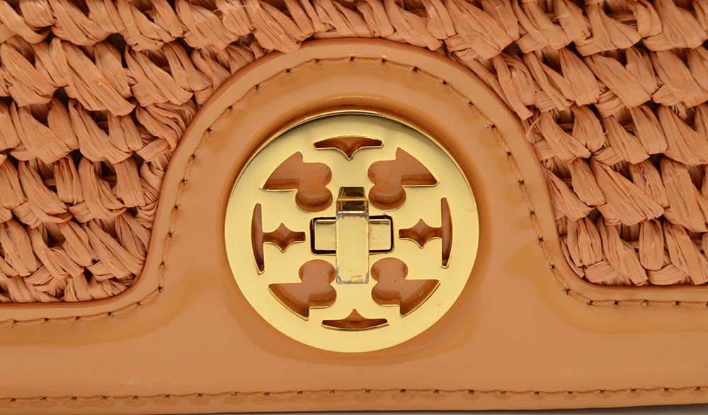 Tory Burch Straw Turnlock Clutch