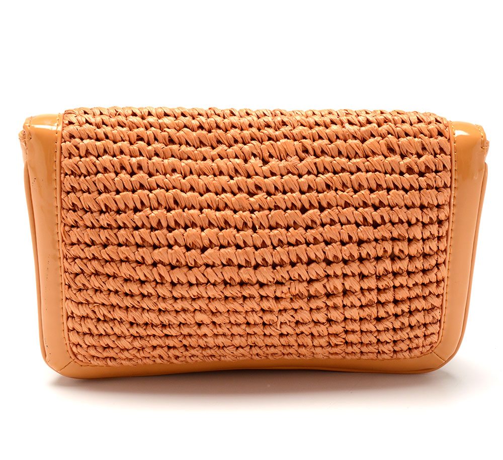Tory Burch Straw Turnlock Clutch