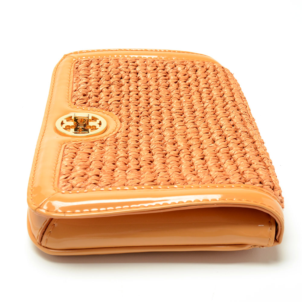 Tory Burch Straw Turnlock Clutch