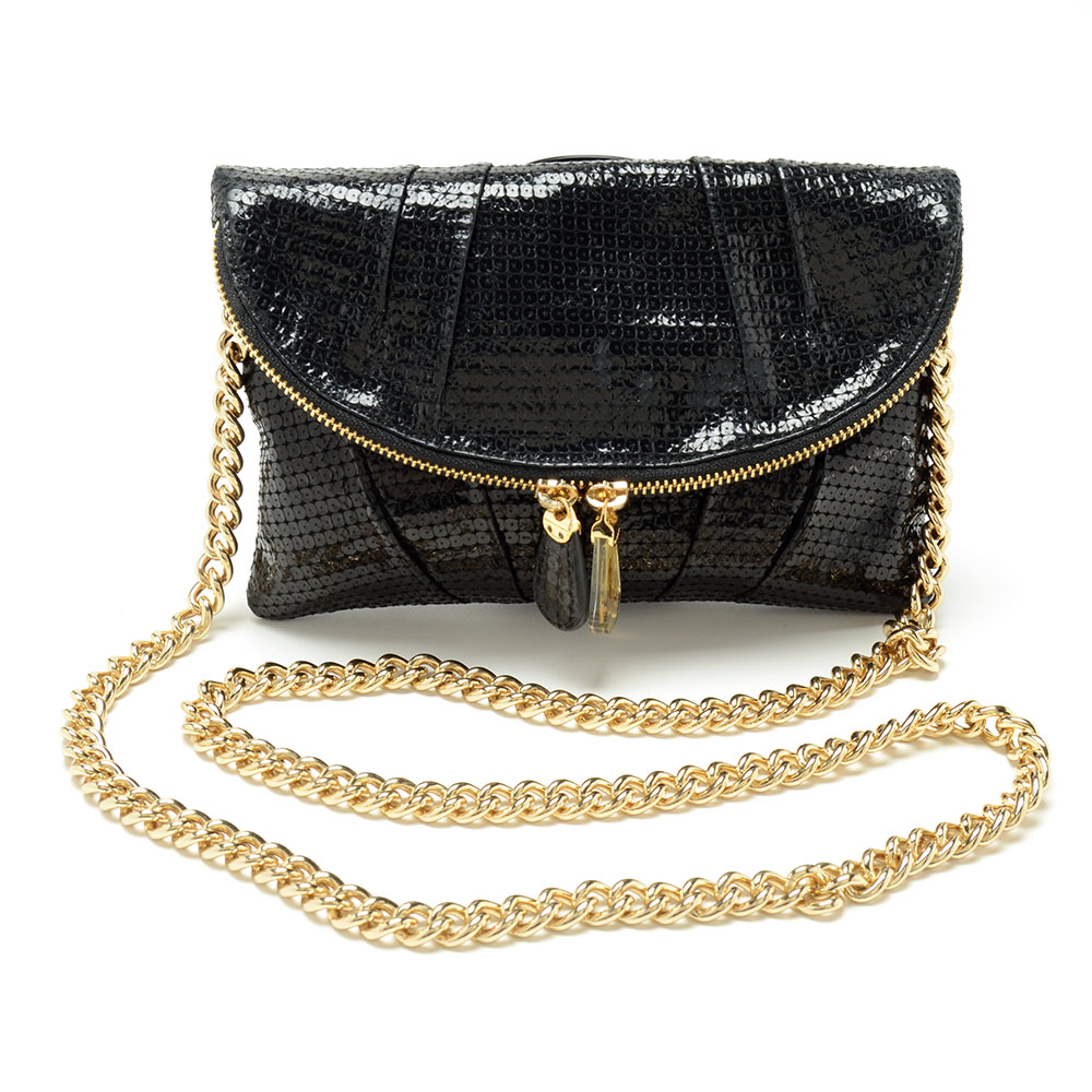 Henri Bendel Fold-Over Sequin Clutch