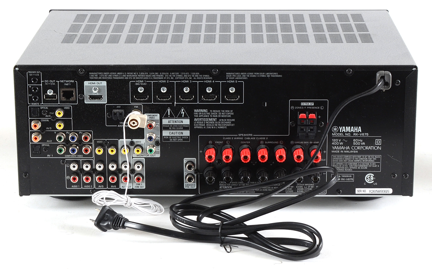 Yamaha Natural Sound AV Receiver RX-V675 and Speakers