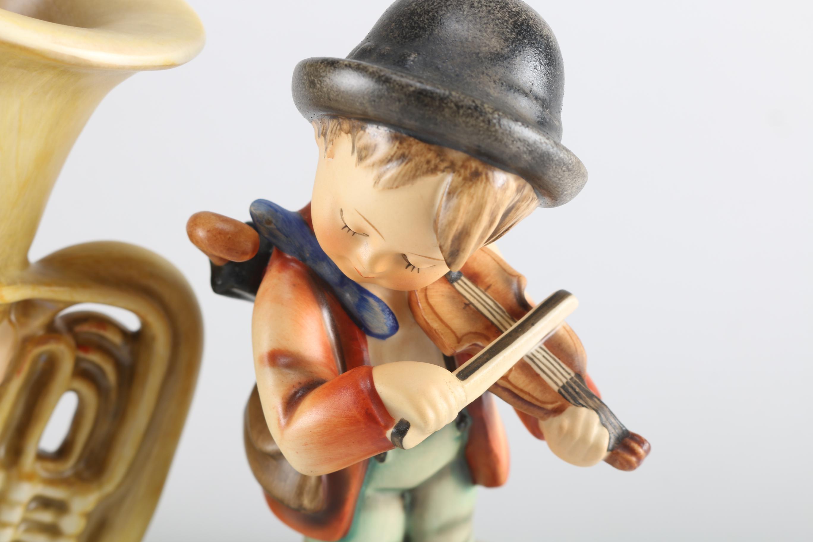 Hummel "The Tuba Player" and "Little Fiddler" Figurines