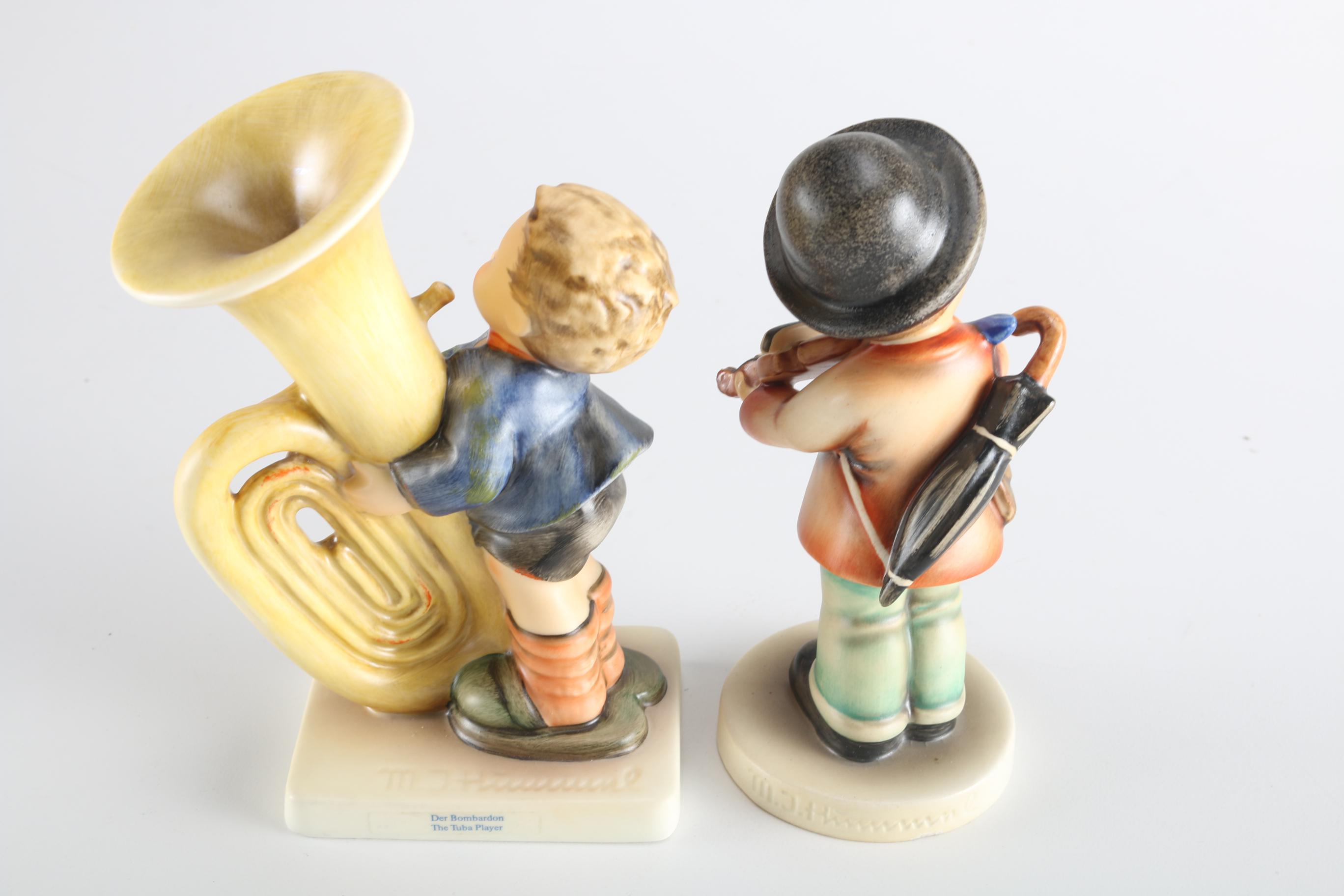 Hummel "The Tuba Player" and "Little Fiddler" Figurines