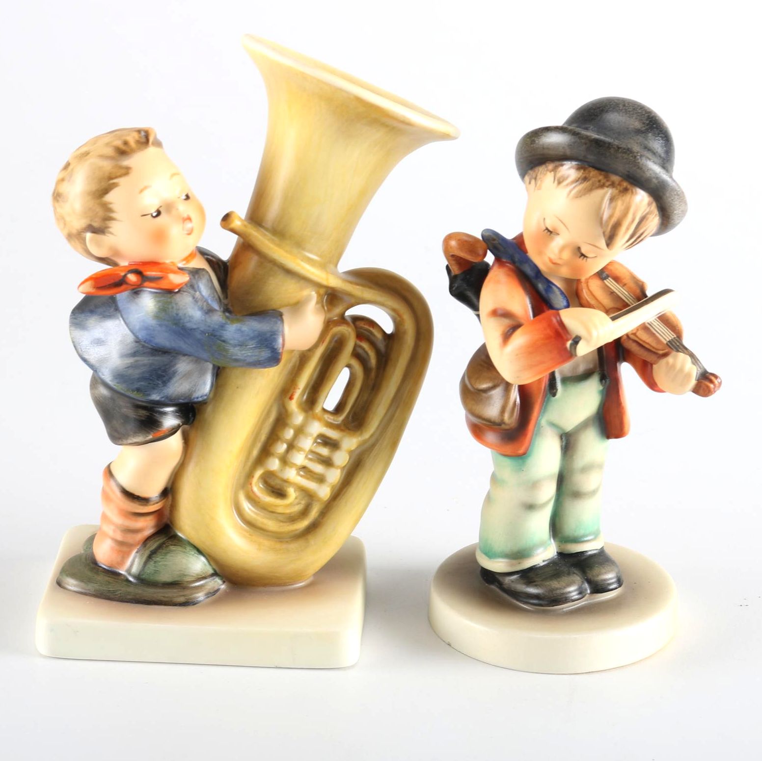 Hummel "The Tuba Player" and "Little Fiddler" Figurines
