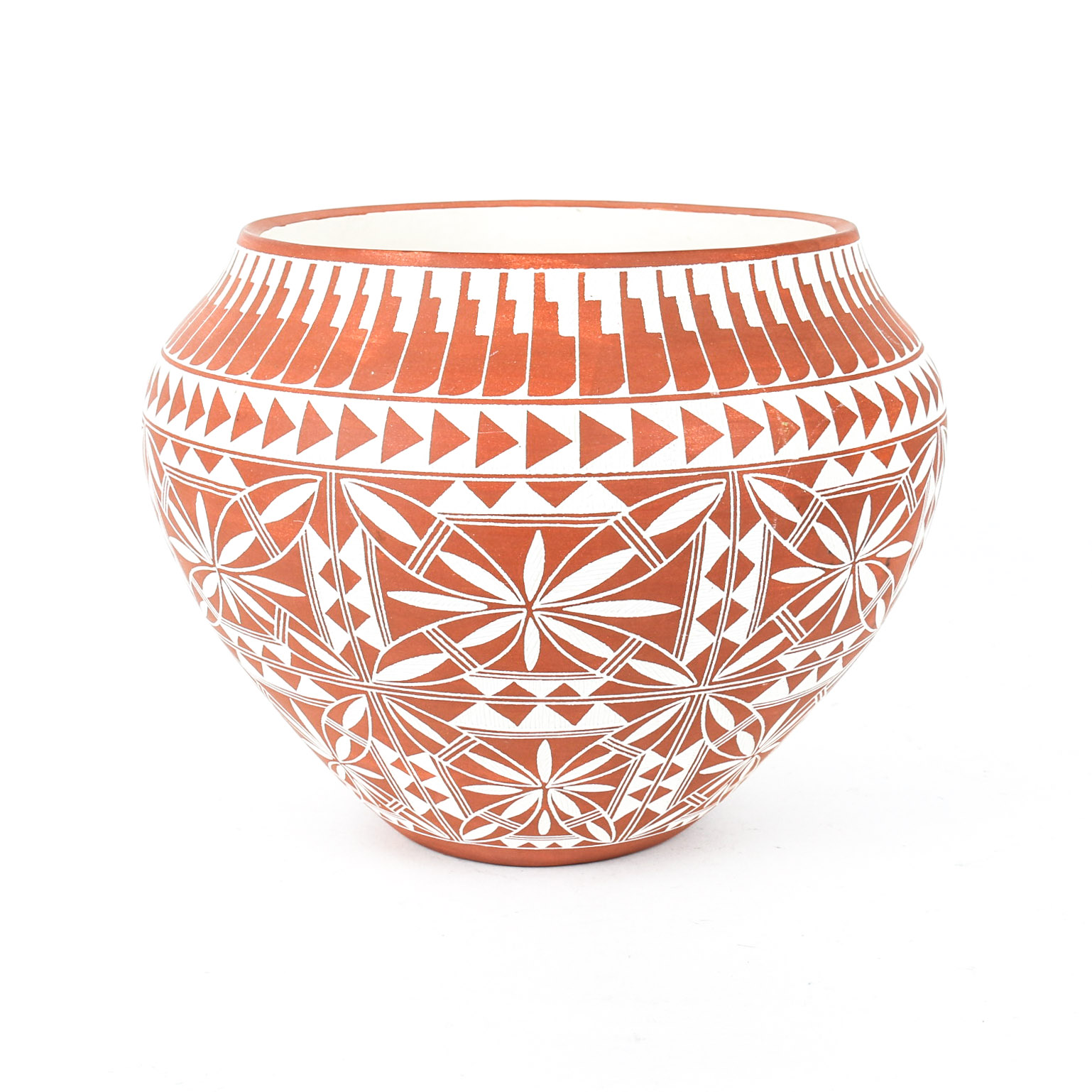 Signed Jr.D. Aragon Acoma Laguna Pueblo Native American Pottery Vase